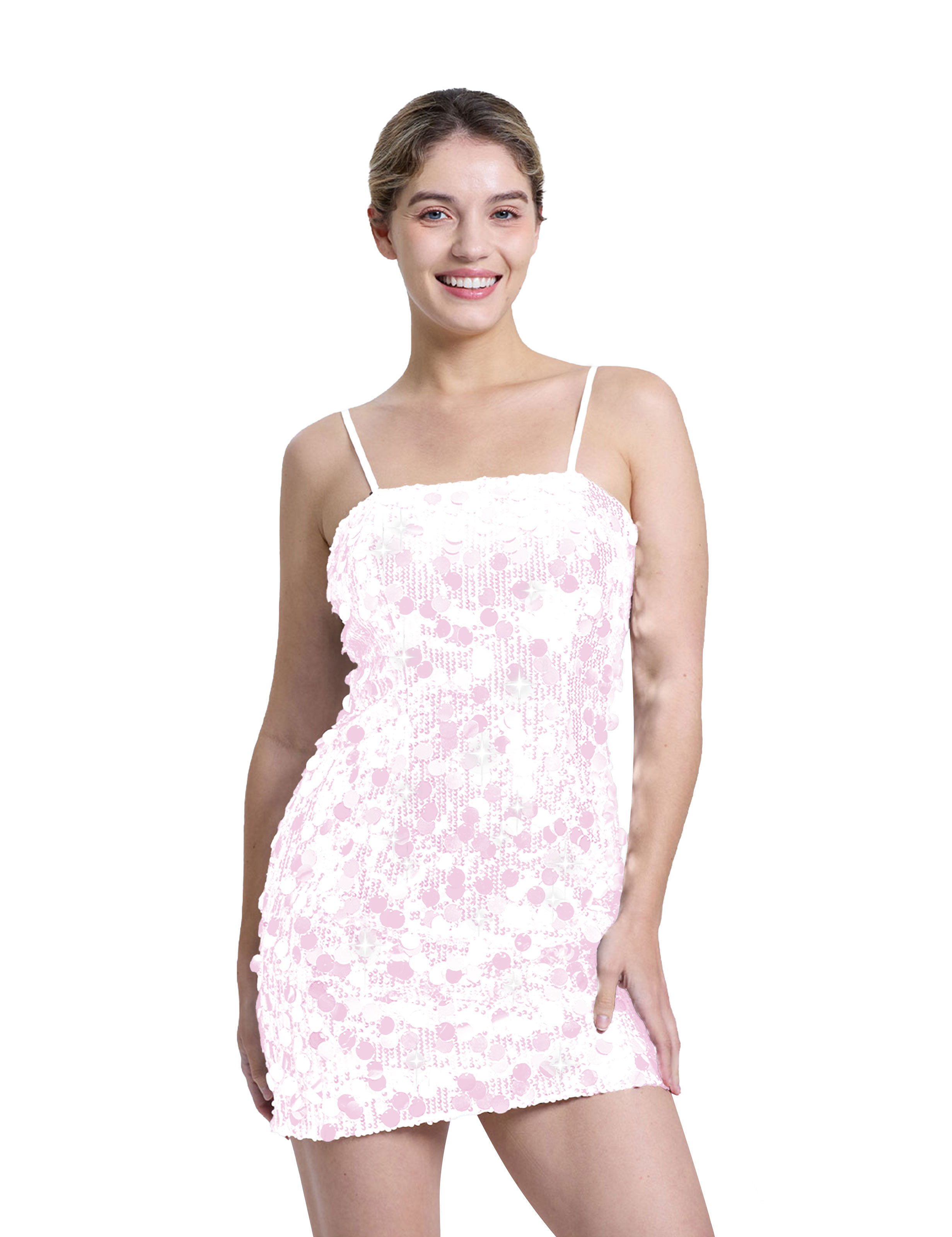 Sexy Spaghetti Strap Glitter Sequin Bodycon Club Party Homecoming Dress #HC2604022