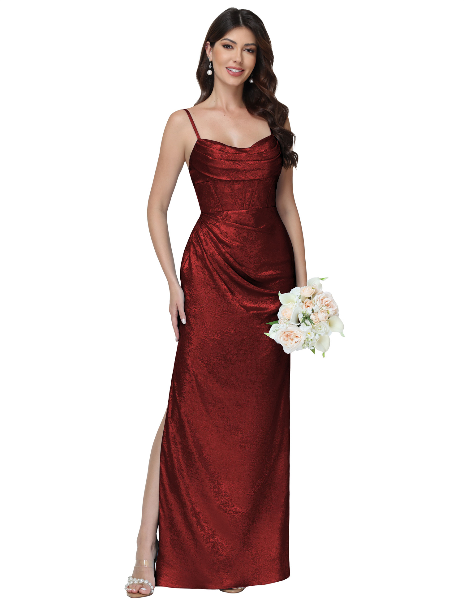 Mermaid Strapless Spaghetti Straps Silt Bridesmaid Dress #BM2512053