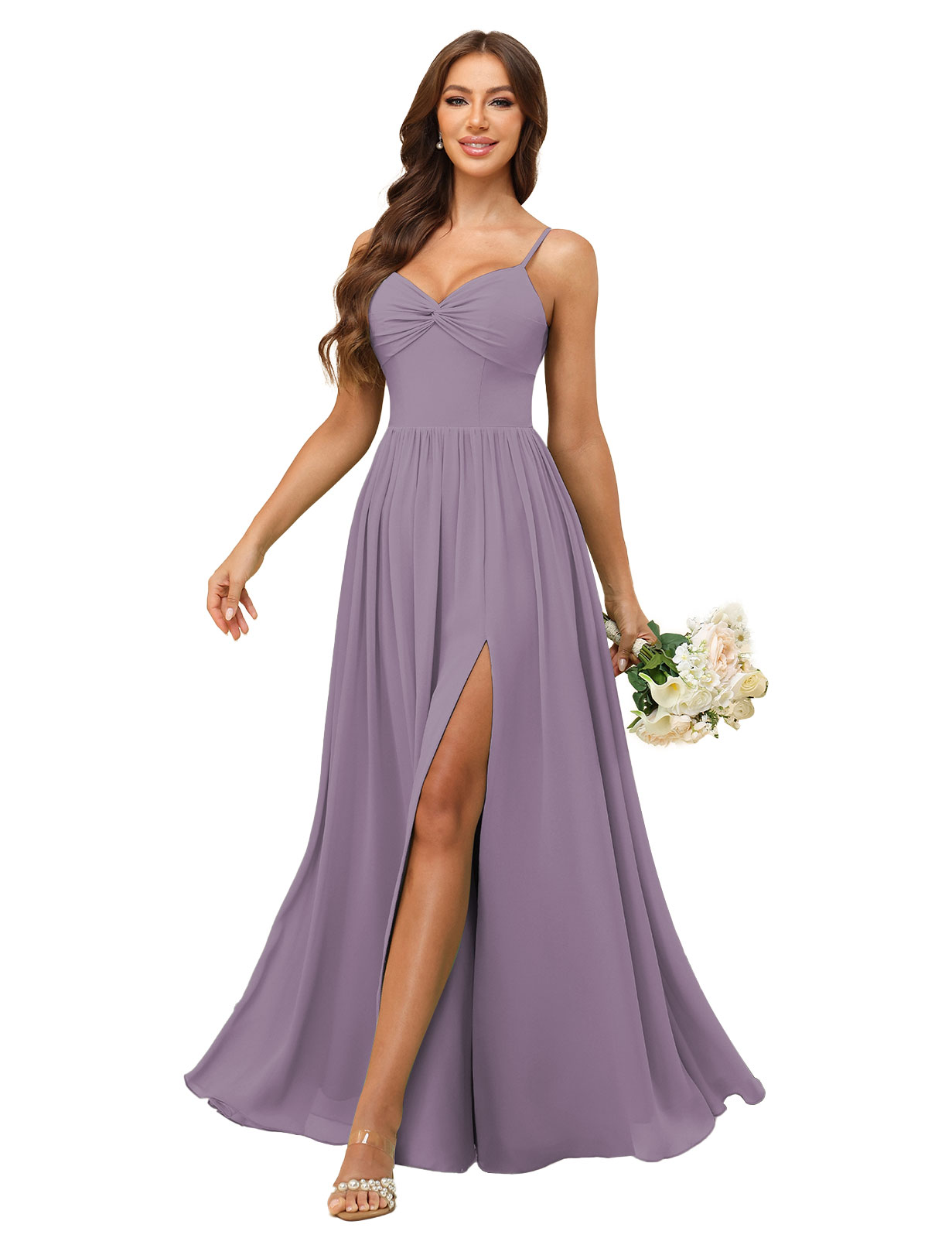 A-line One Shoulder Chiffon Bridesmaid Dress #BM2503027