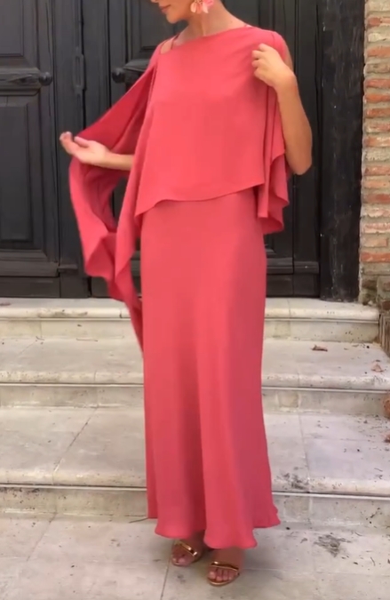 Elegant Convertible Cape Dress
