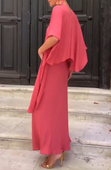 Elegant Convertible Cape Dress