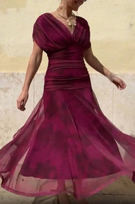 Dancing Petals Mesh Dress