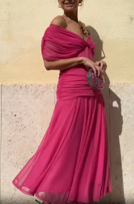 Ethereal Whisper Rose red Dress