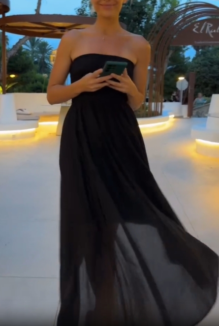 Strapless Flowy Maxi Dress