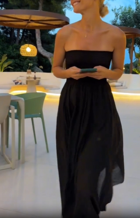 Strapless Flowy Maxi Dress