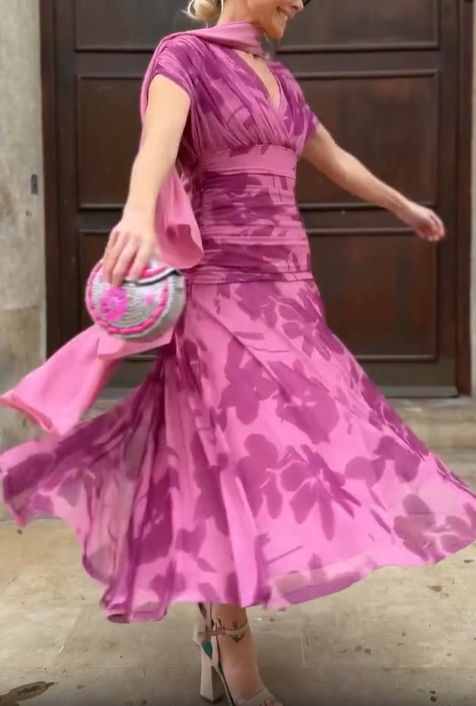 Pink Dancing Petals Mesh Dress