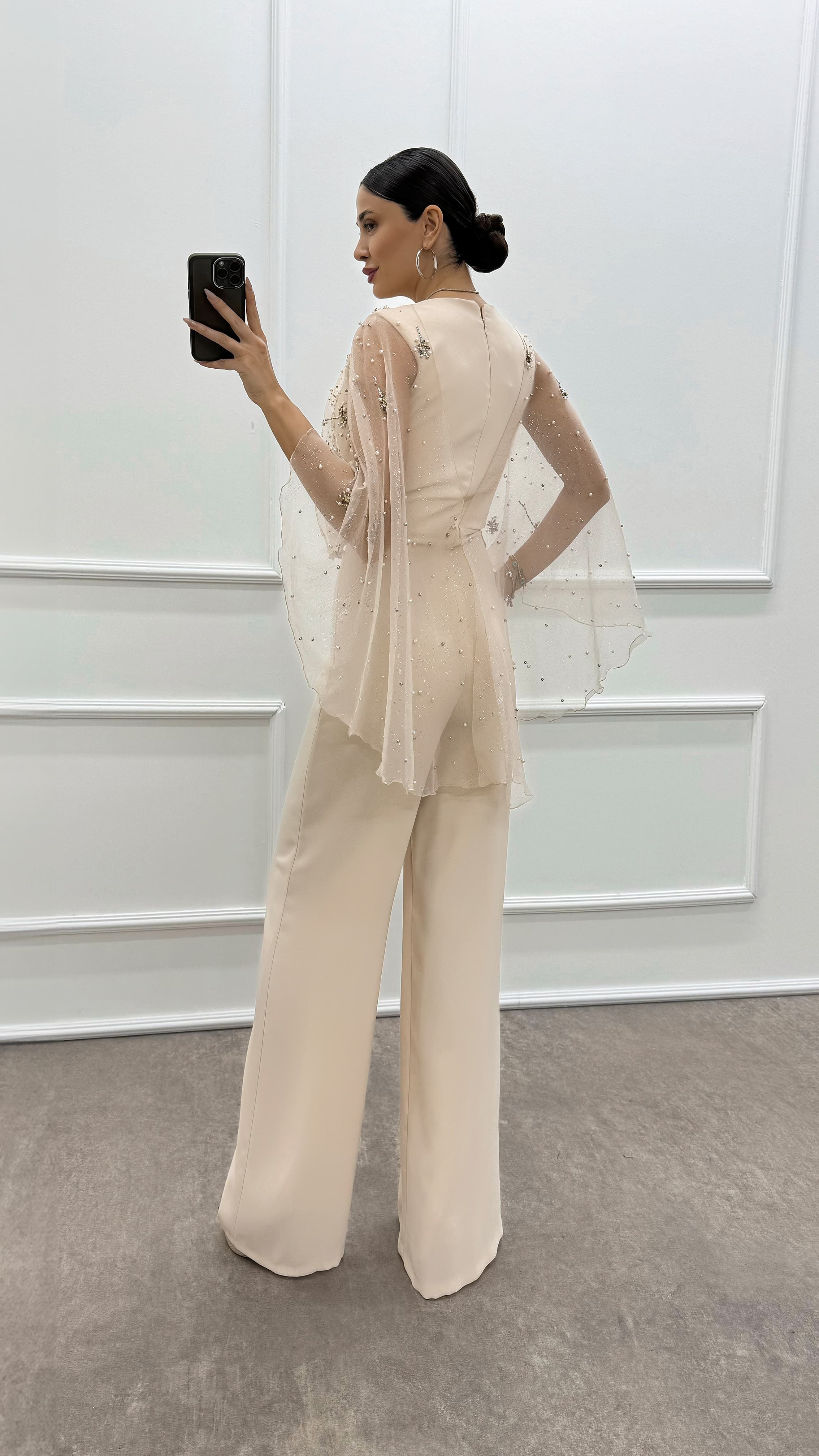 Cape Embroidered Design Jumpsuit