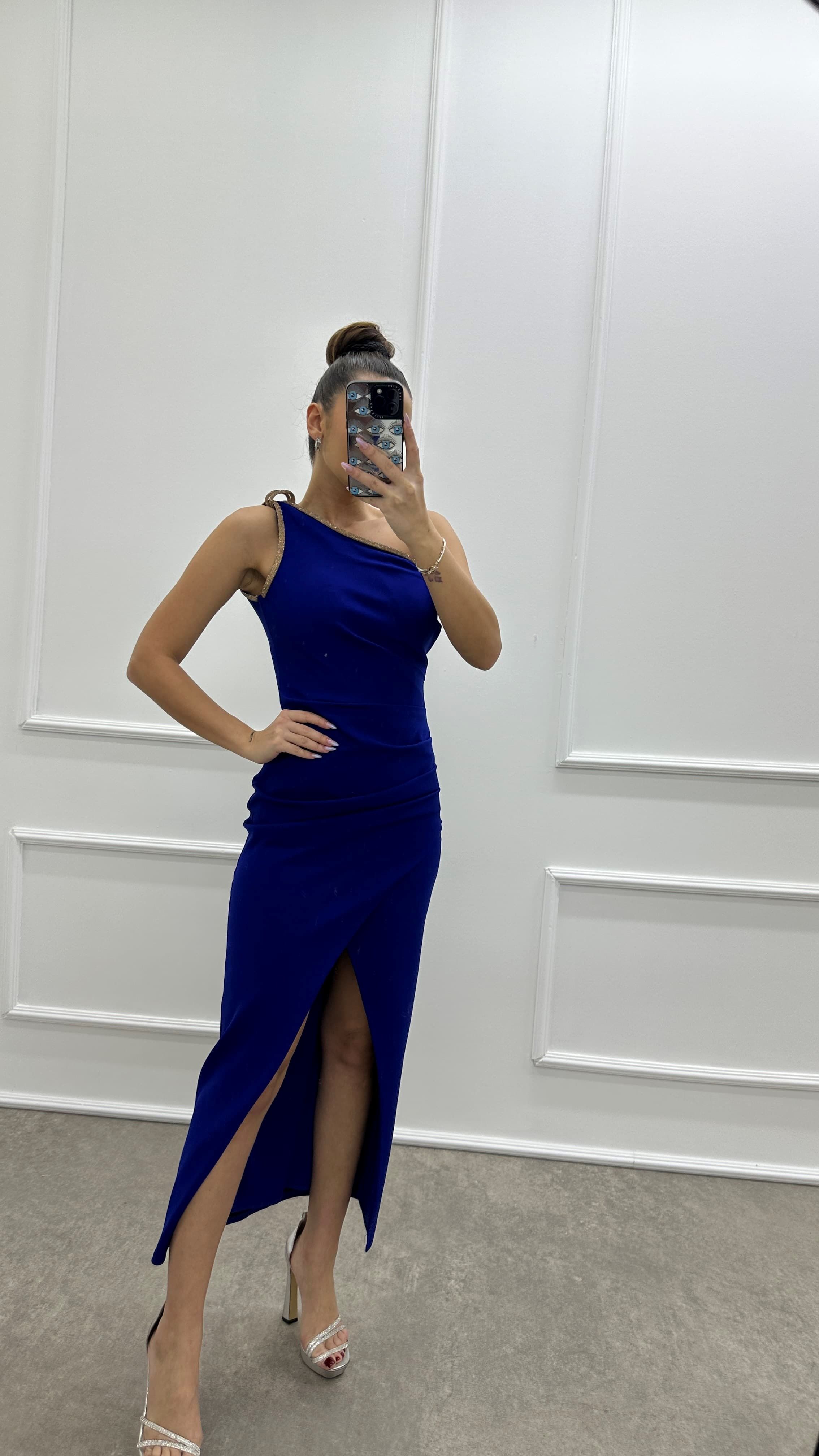 One Shoulder Embroidery Detail Detail Design Dress