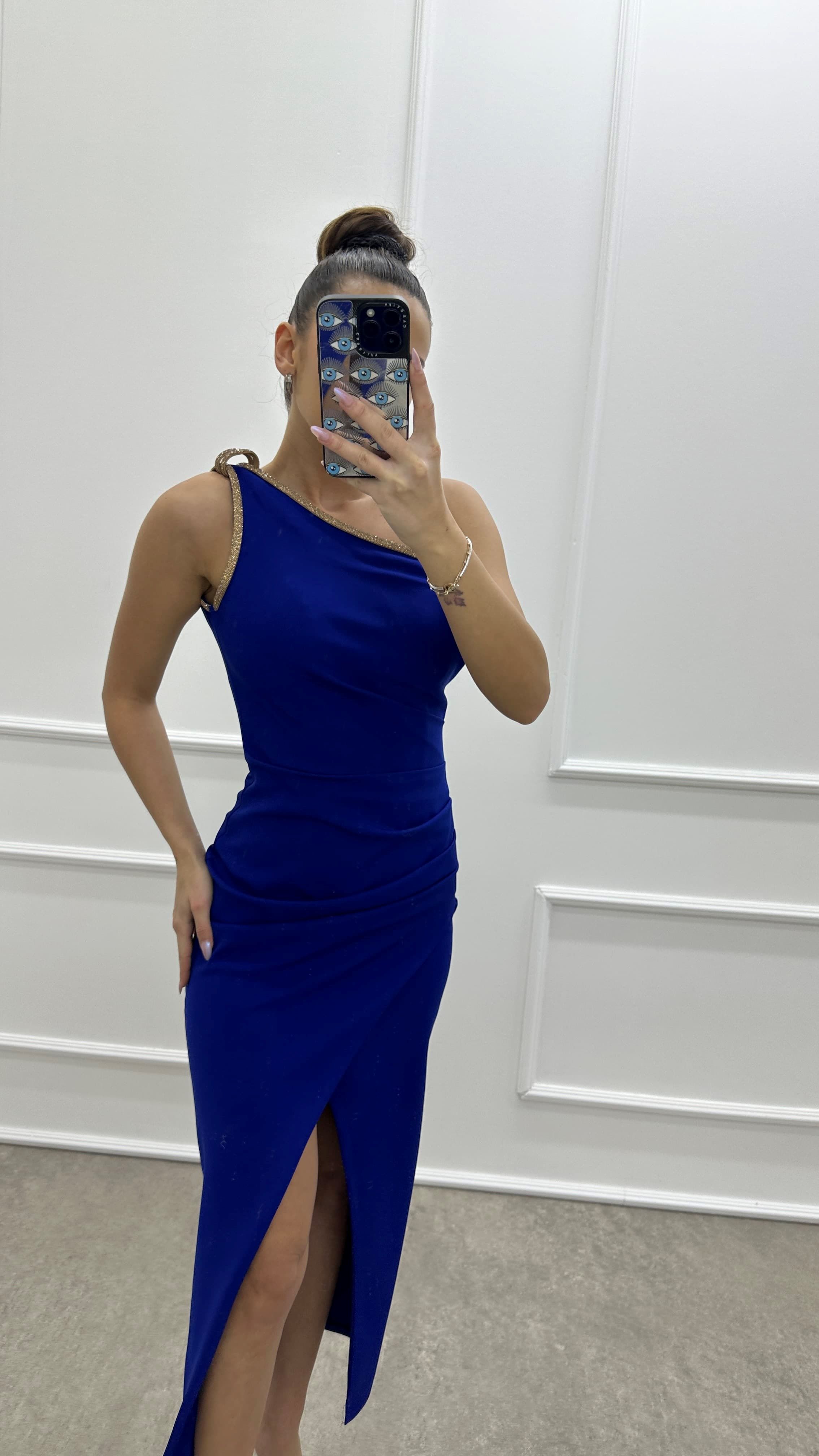 One Shoulder Embroidery Detail Detail Design Dress