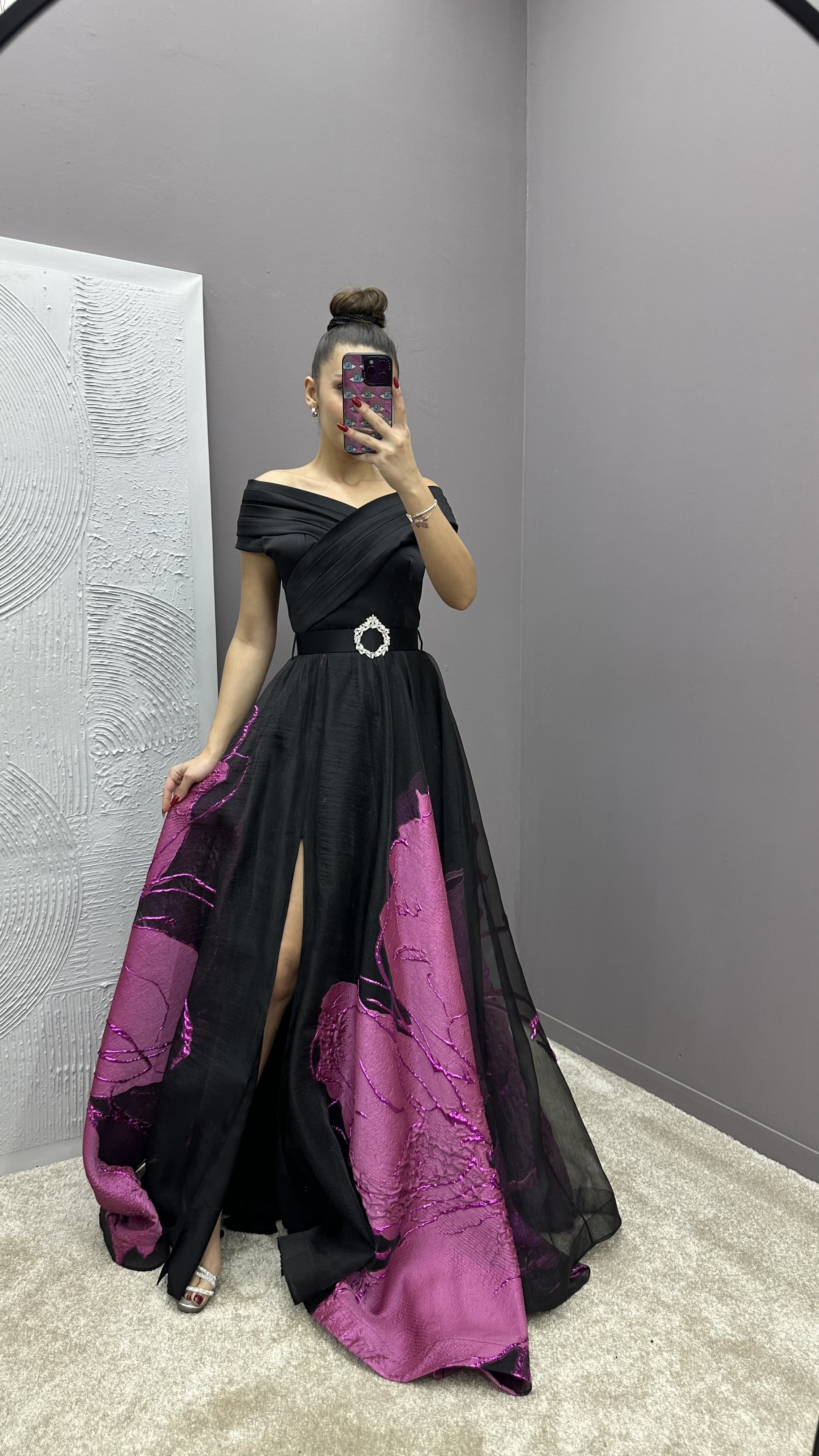 CHEST CROSS PATTERNED DESIGN DRESS