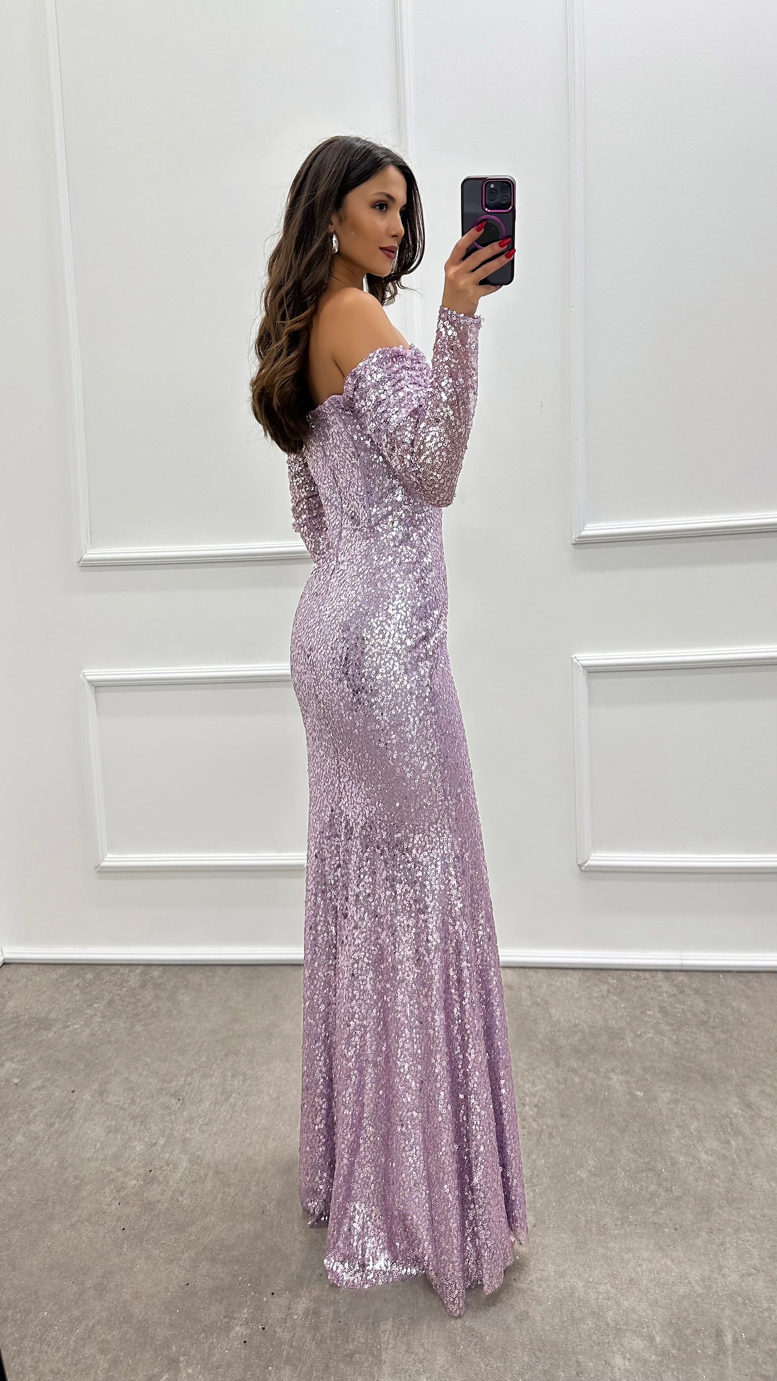 BEIGE STRAPLESS DESIGN SEQUIN SEQUIN EVENING DRESS
