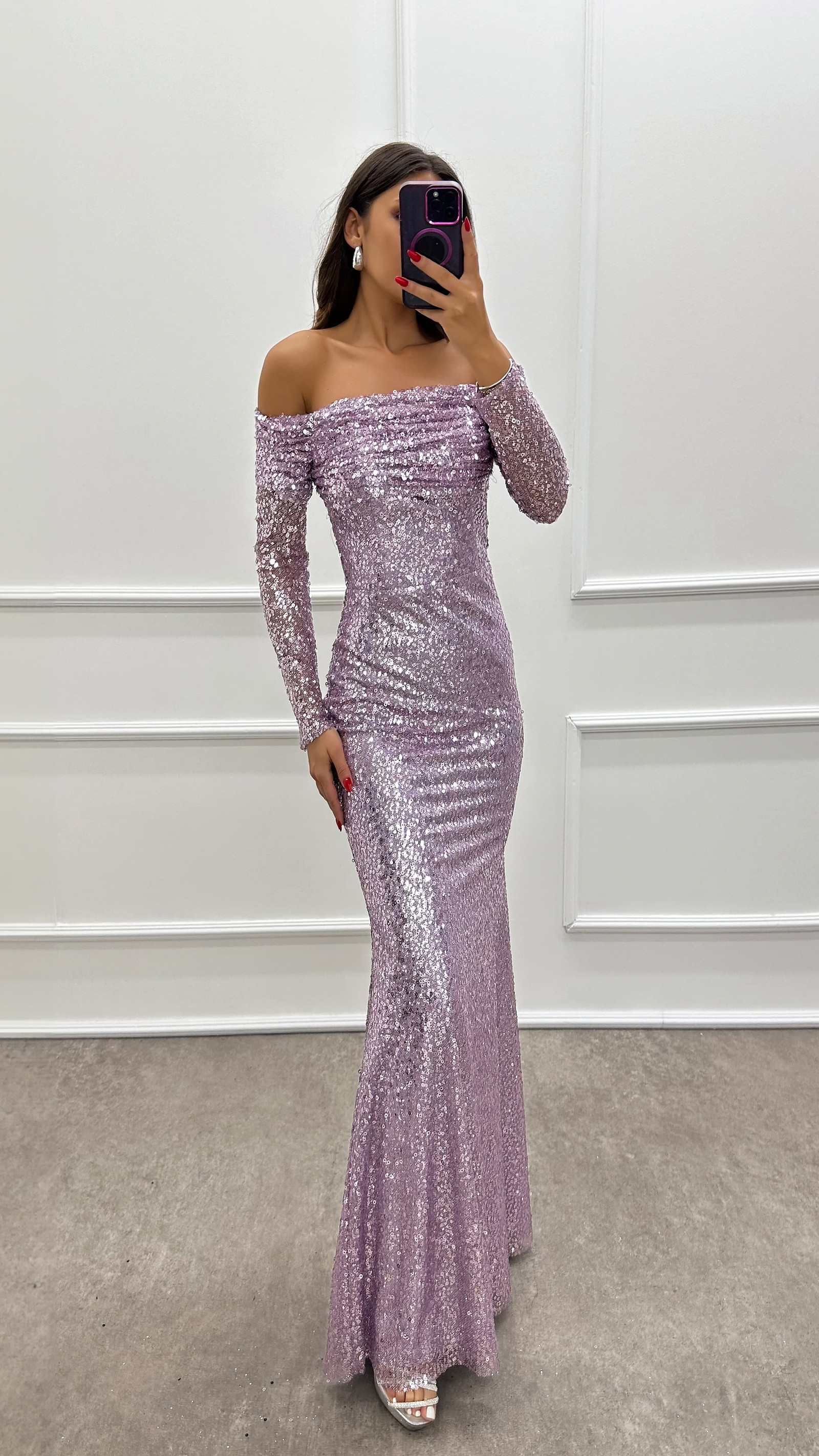 BEIGE STRAPLESS DESIGN SEQUIN SEQUIN EVENING DRESS