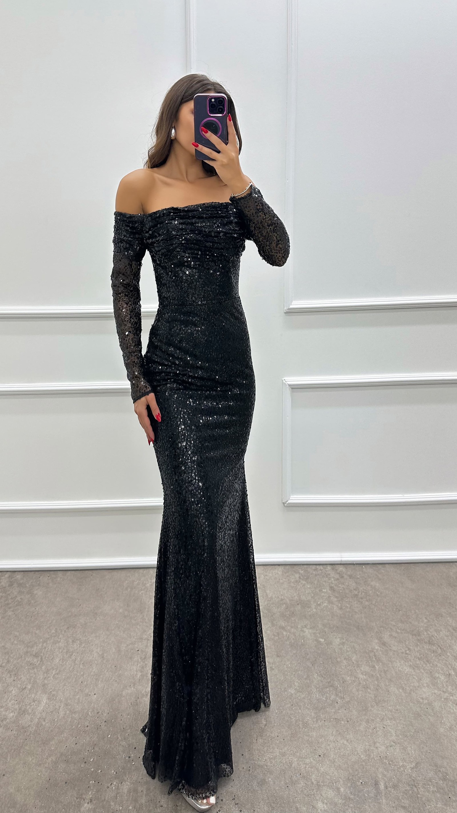 BEIGE STRAPLESS DESIGN SEQUIN SEQUIN EVENING DRESS