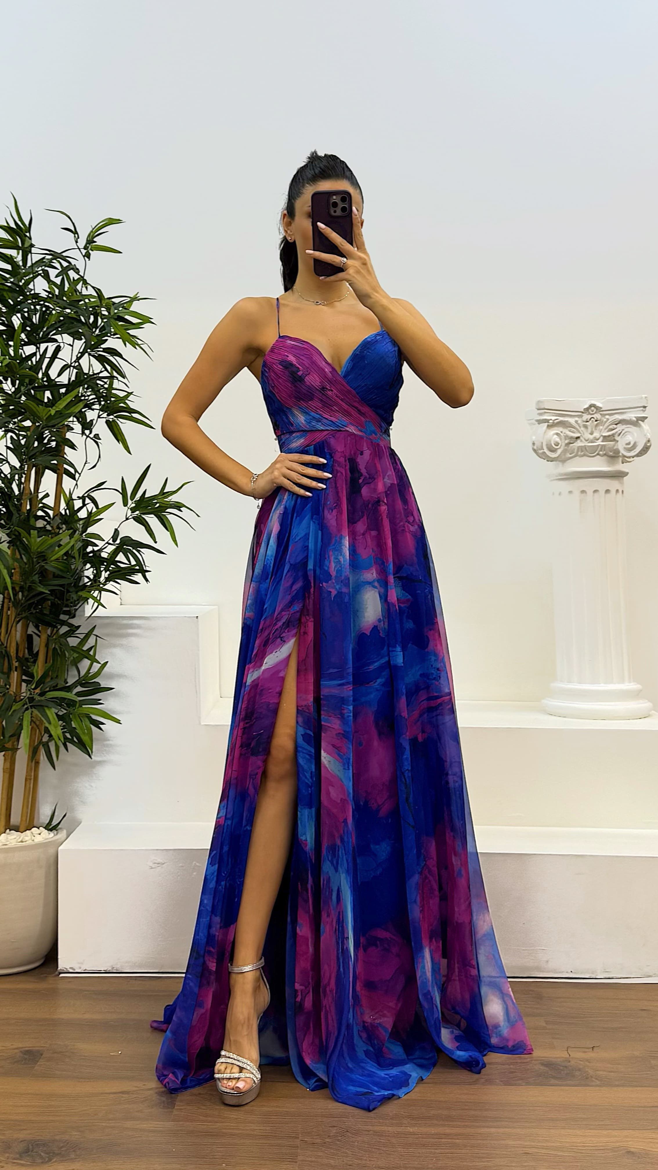 Rope Strap Transparent Detailed Evening Dress