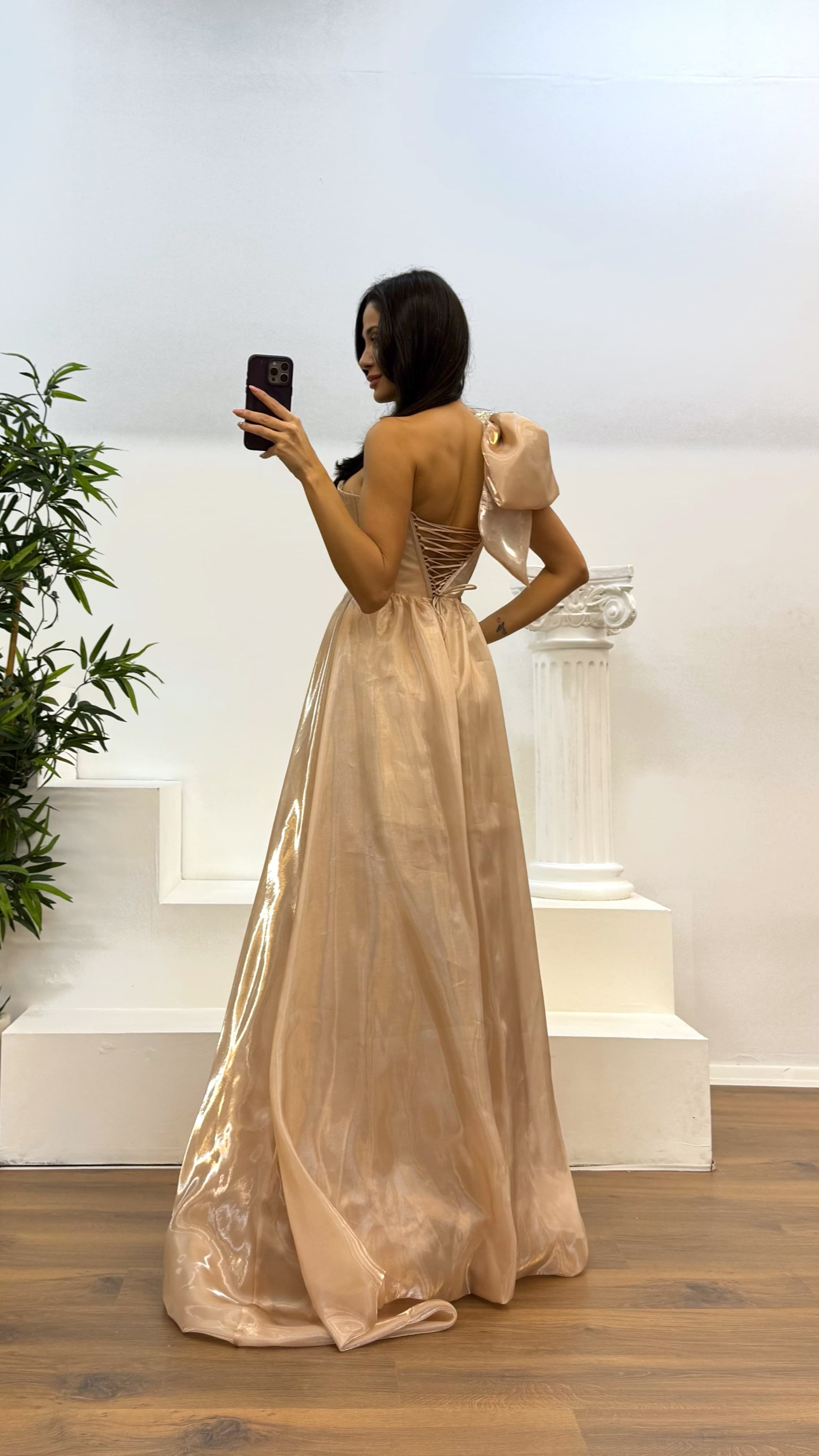 One Shoulder Evening Dress