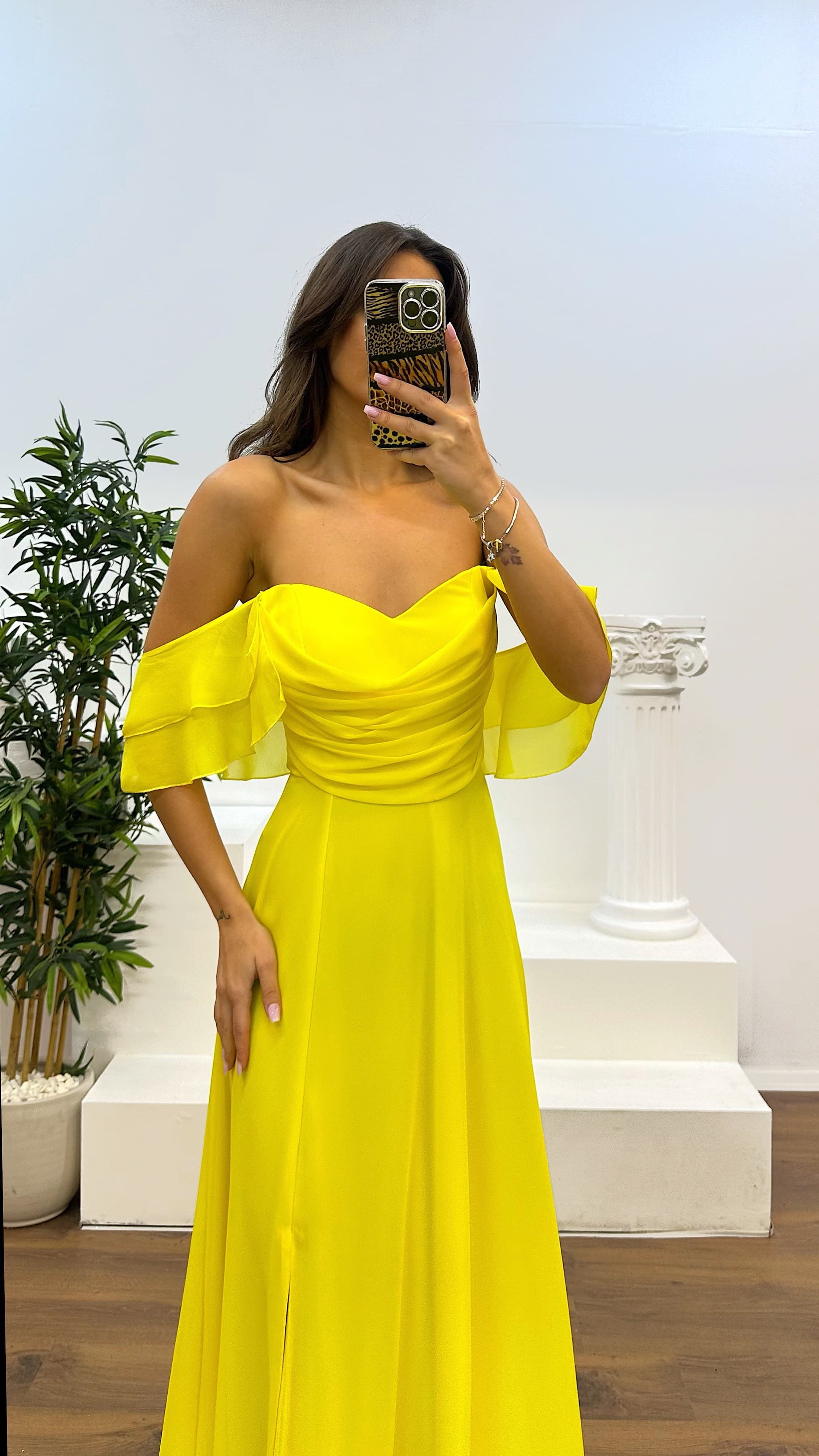 Chest Draped Chiffon Evening Dress
