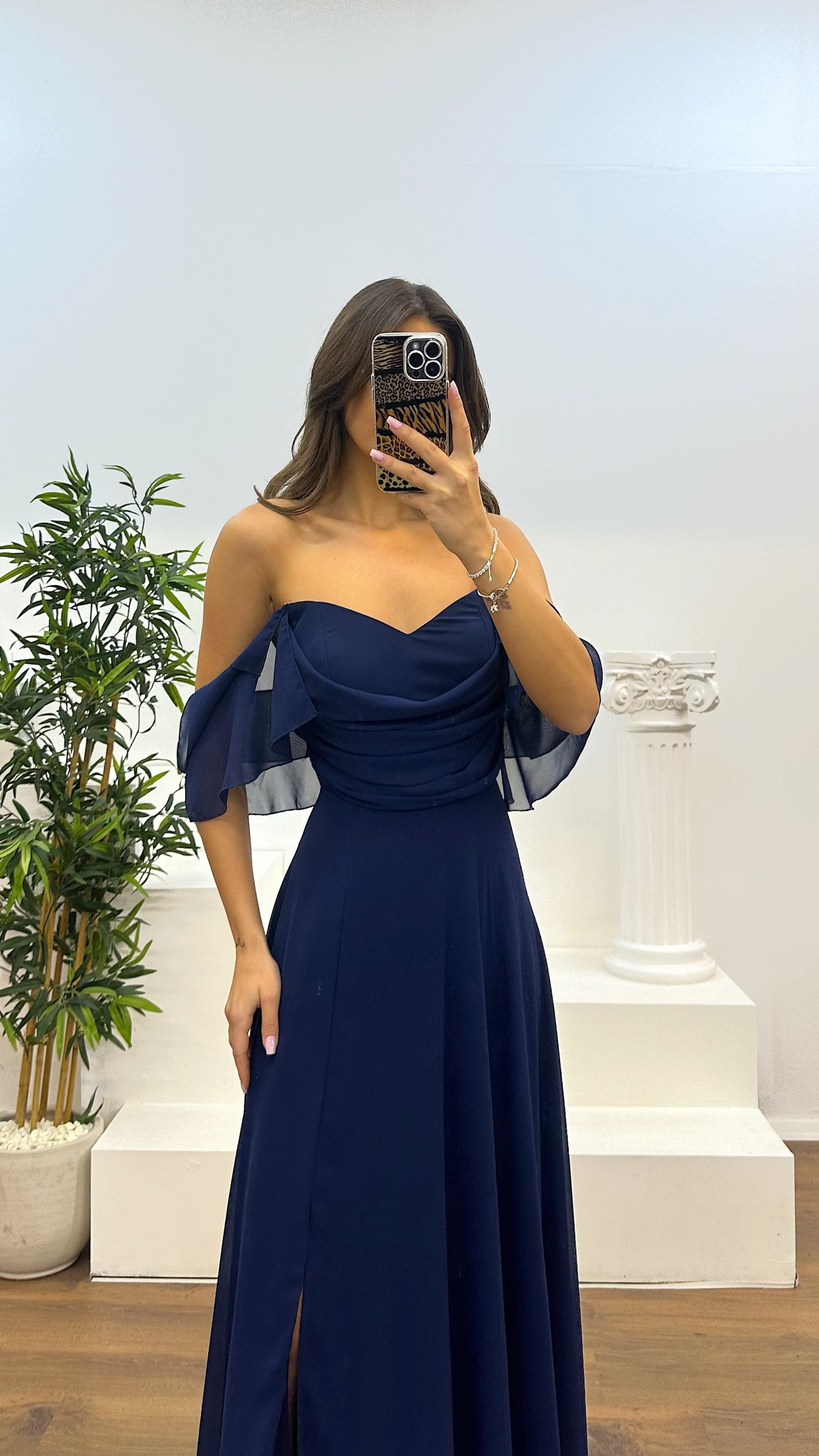 Chest Draped Chiffon Evening Dress
