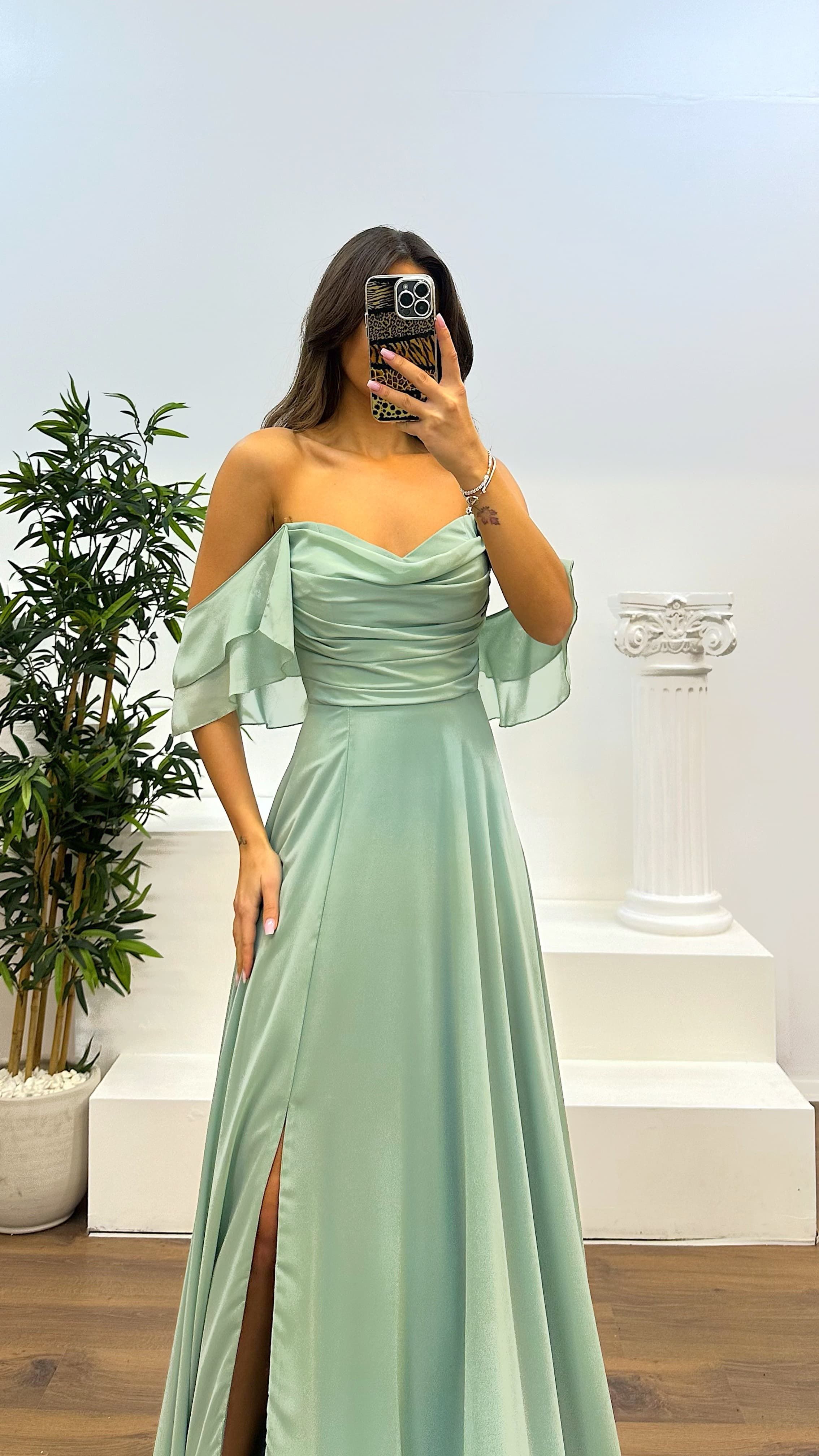 Chest Draped Chiffon Evening Dress