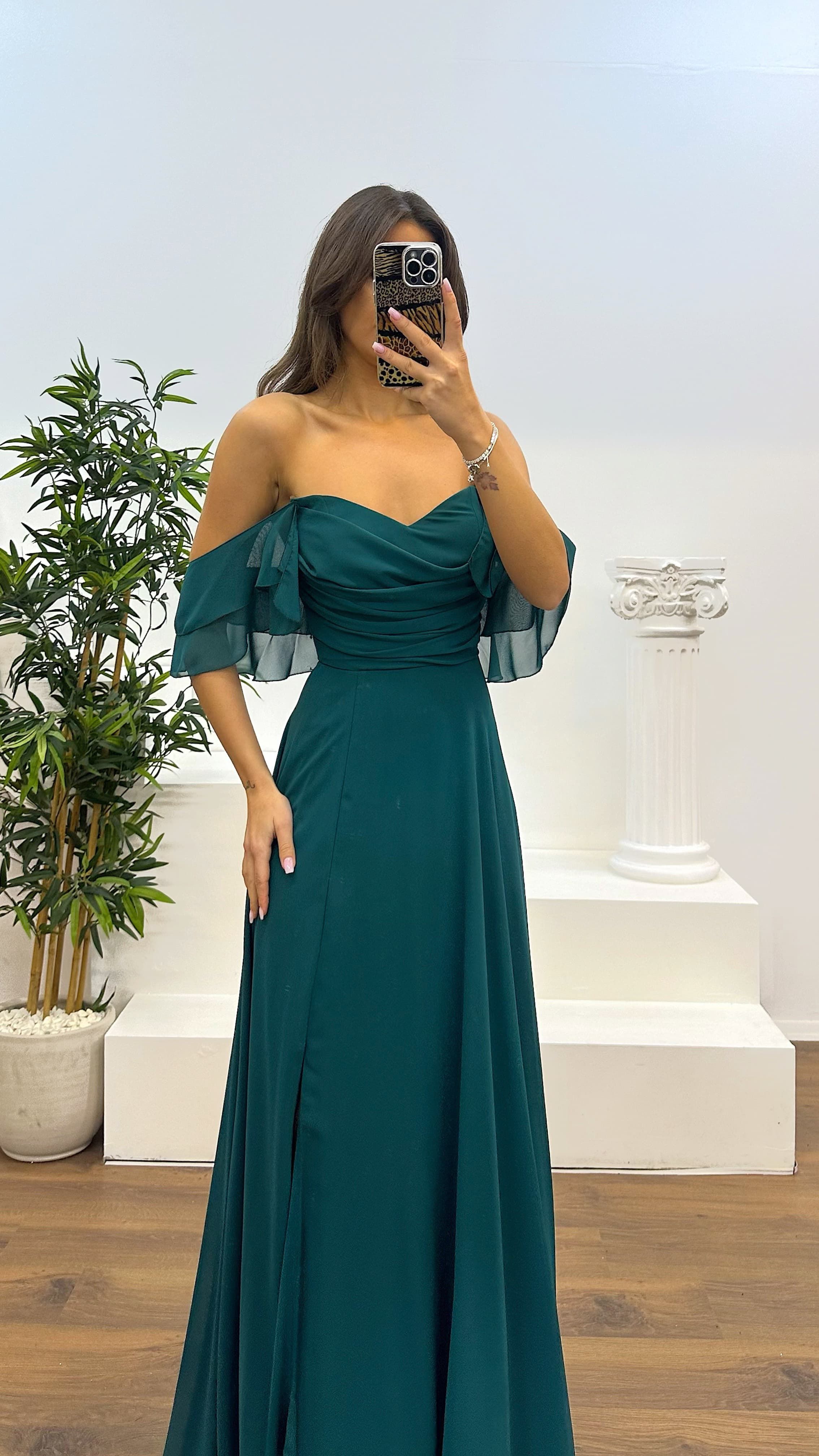 Chest Draped Chiffon Evening Dress
