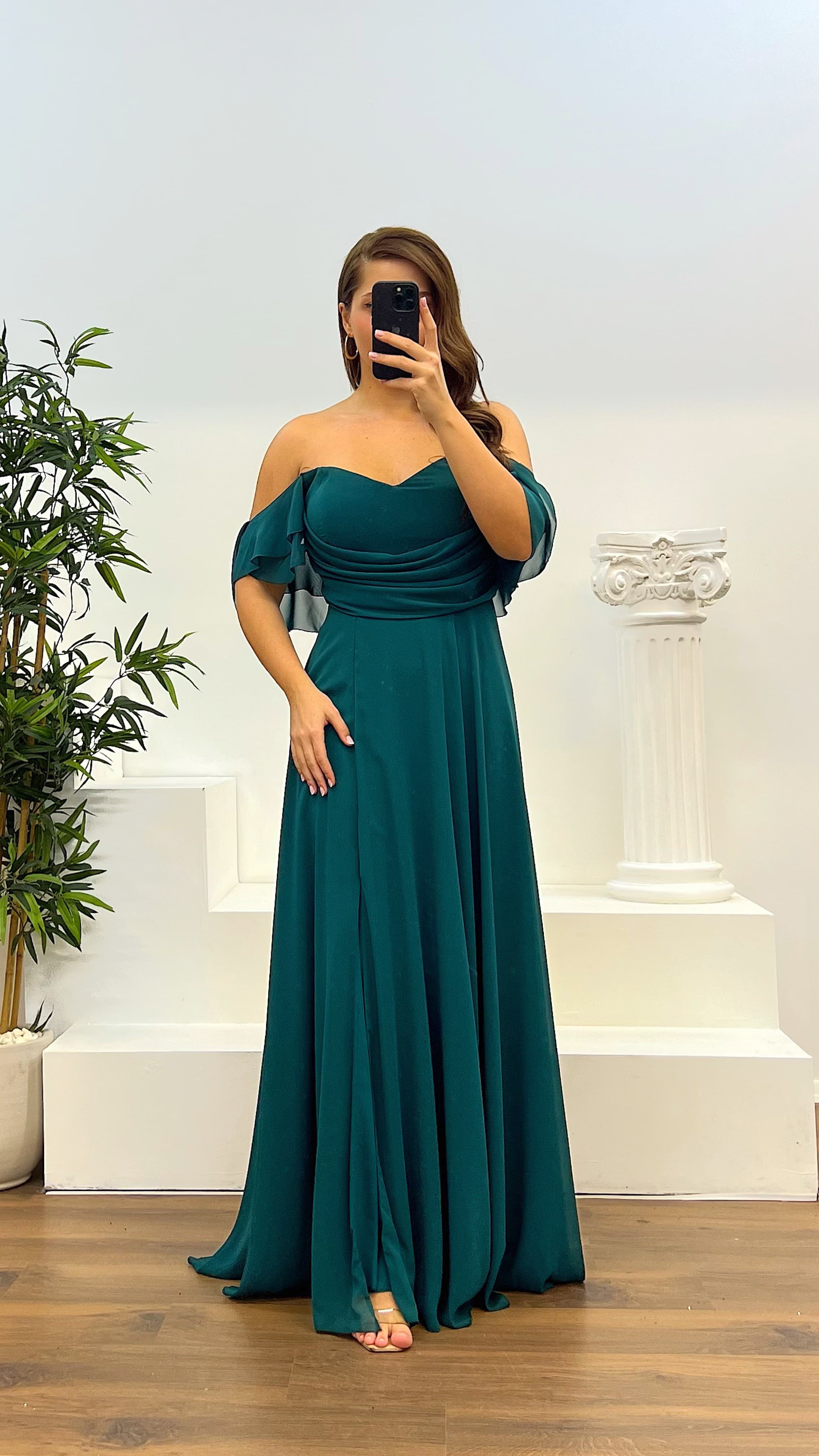 Chest Draped Chiffon Big Benden Evening Dress