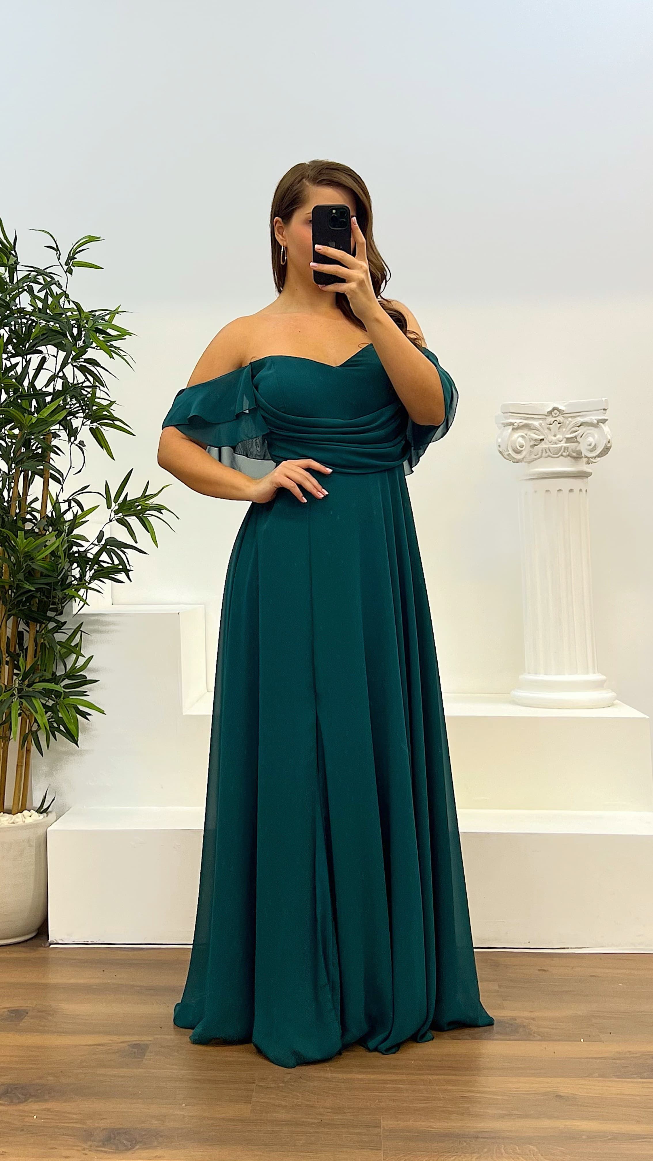 Chest Draped Chiffon Big Benden Evening Dress