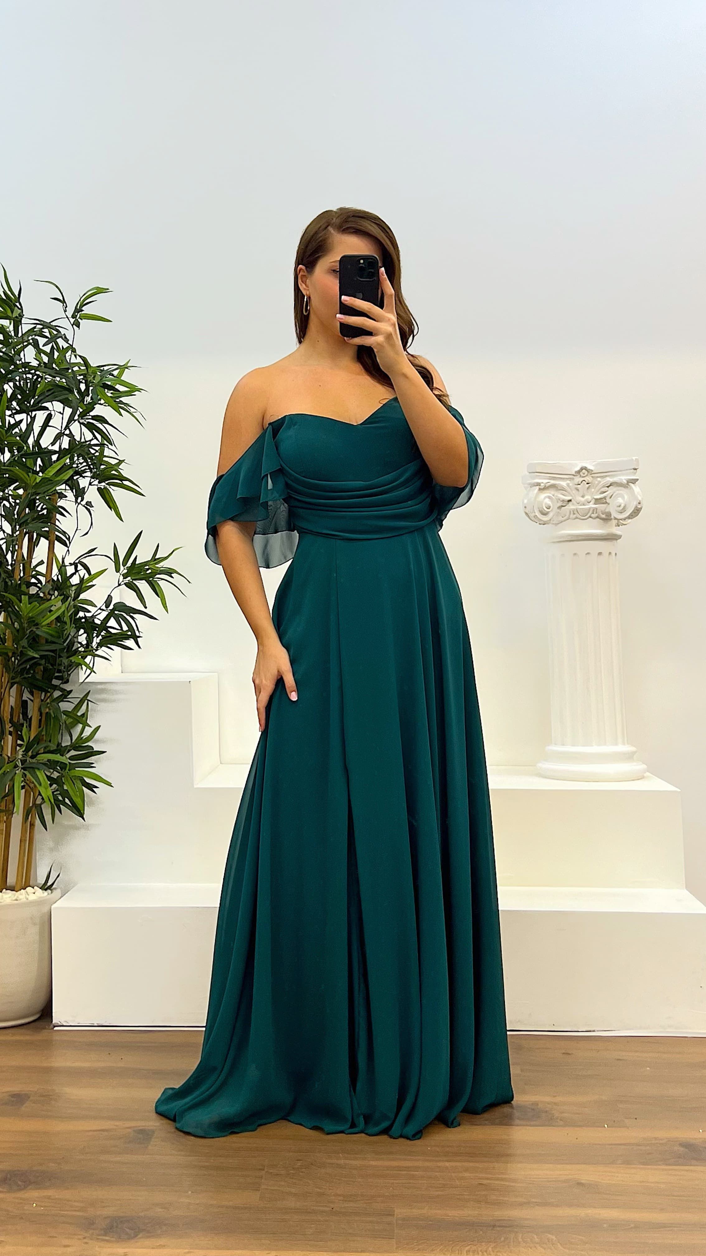 Chest Draped Chiffon Big Benden Evening Dress