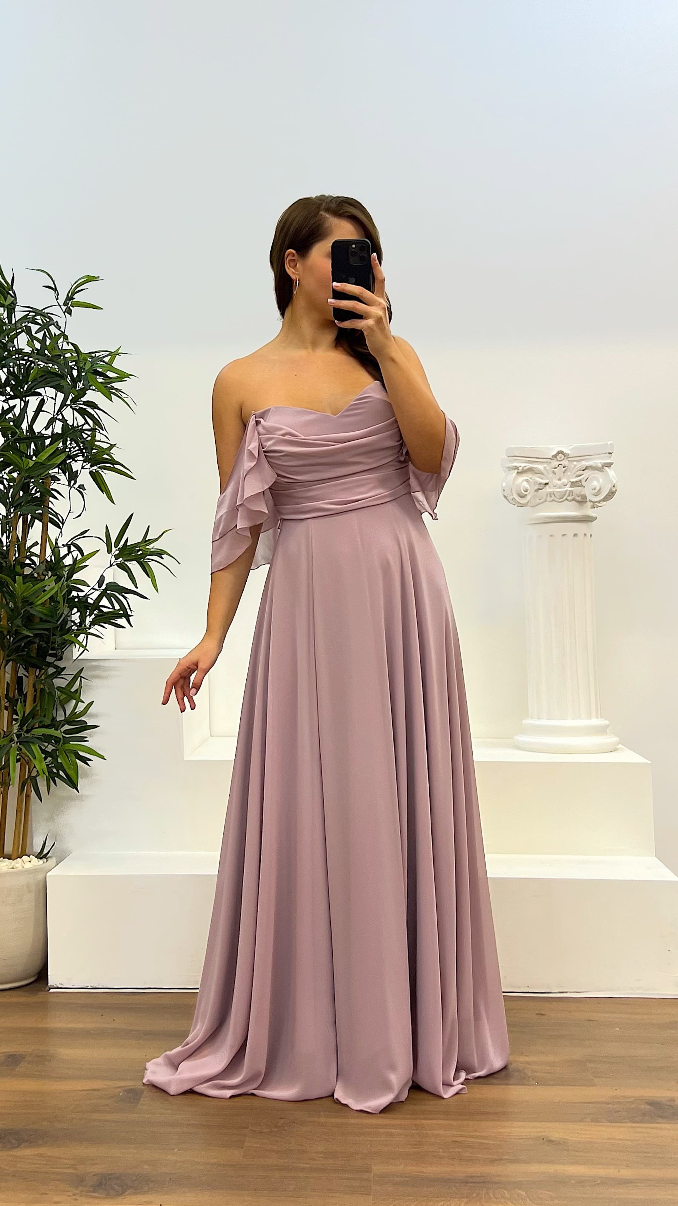 Chest Draped Chiffon Big Benden Evening Dress