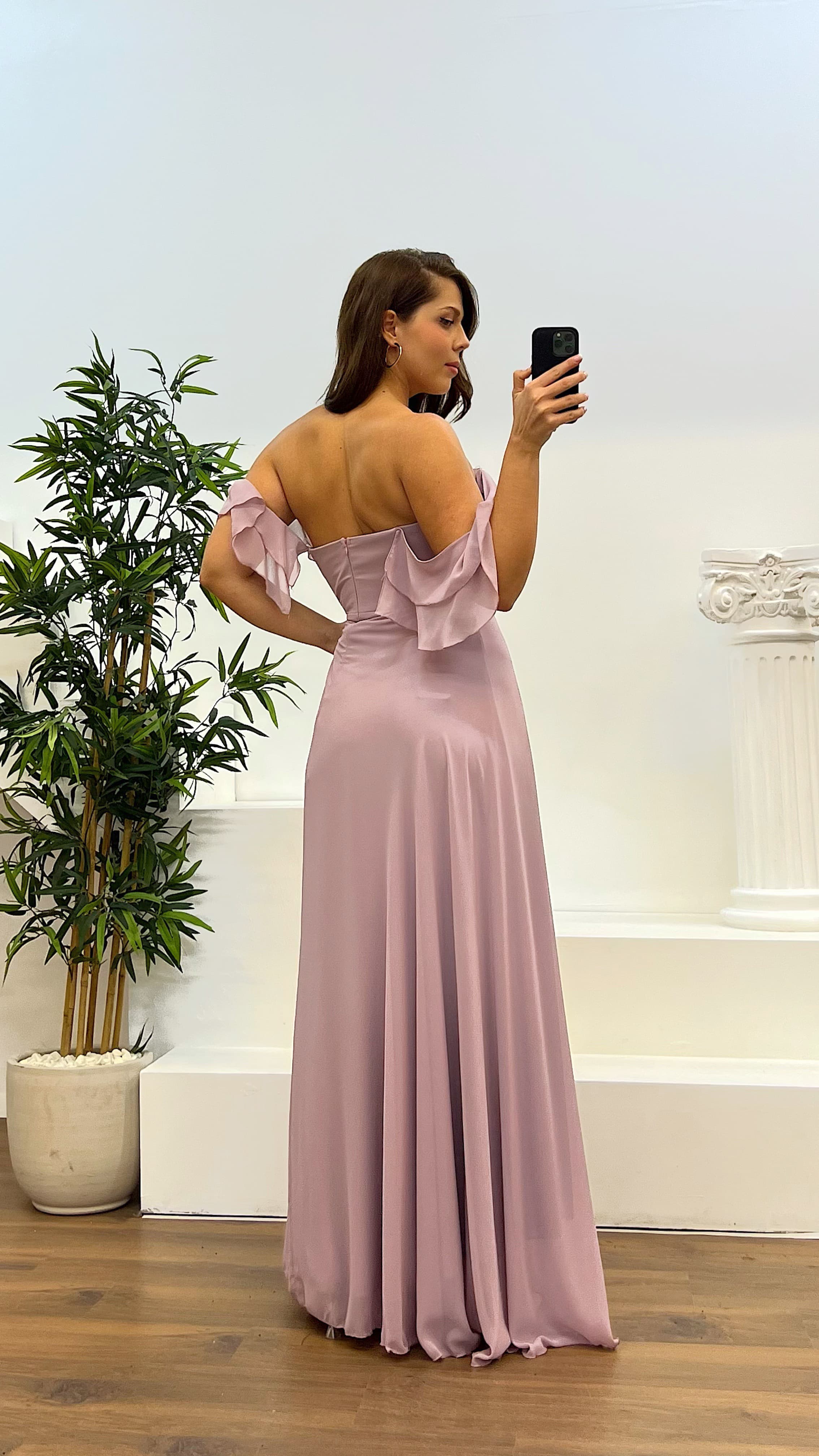 Chest Draped Chiffon Big Benden Evening Dress