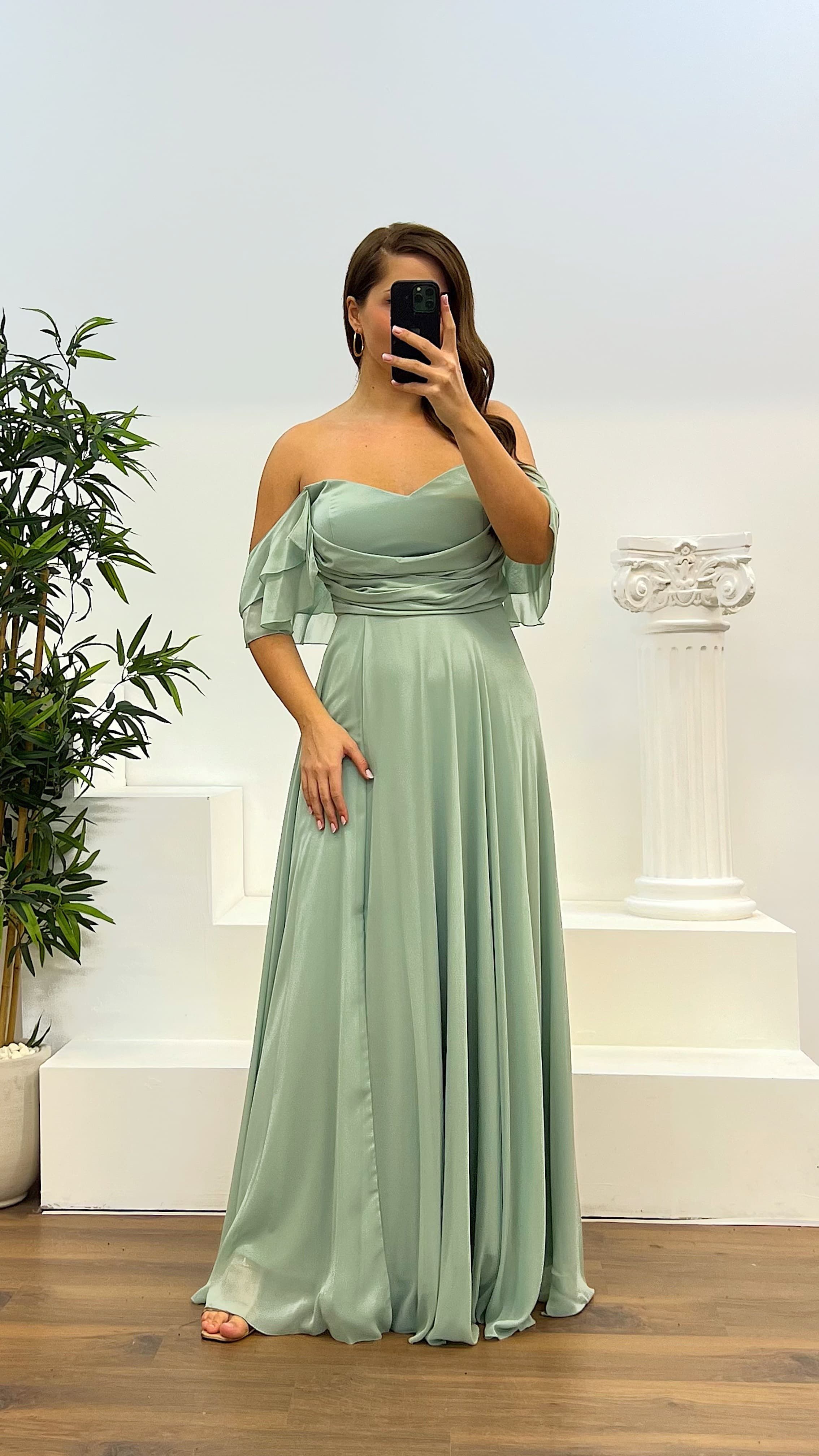Chest Draped Chiffon Big Benden Evening Dress