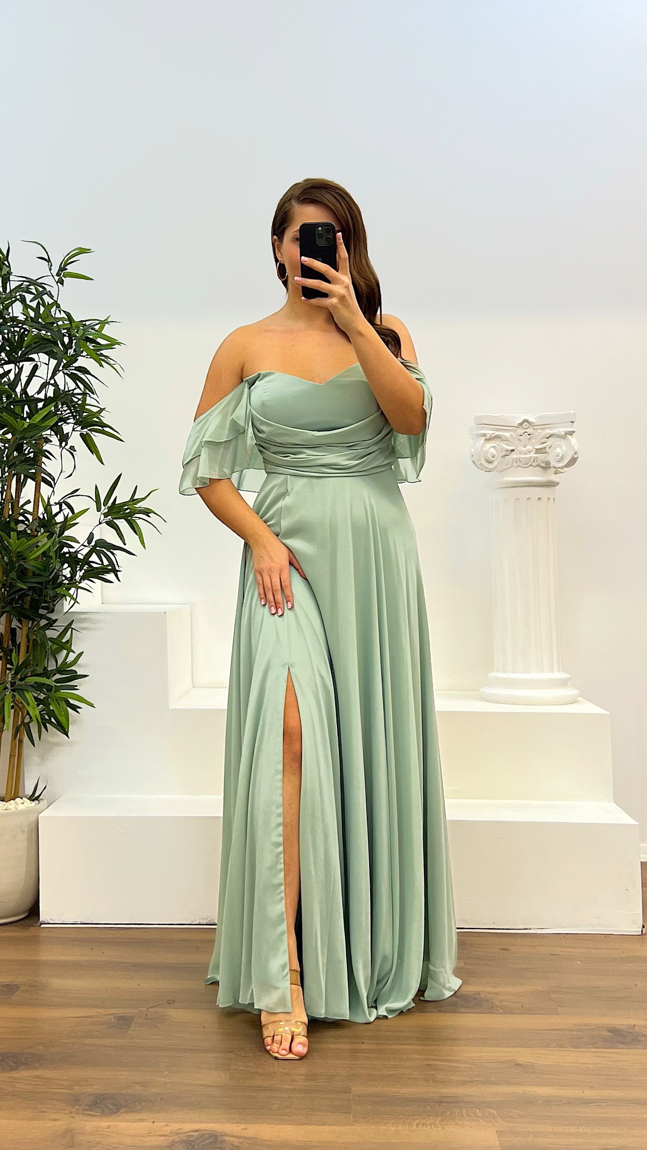Chest Draped Chiffon Big Benden Evening Dress