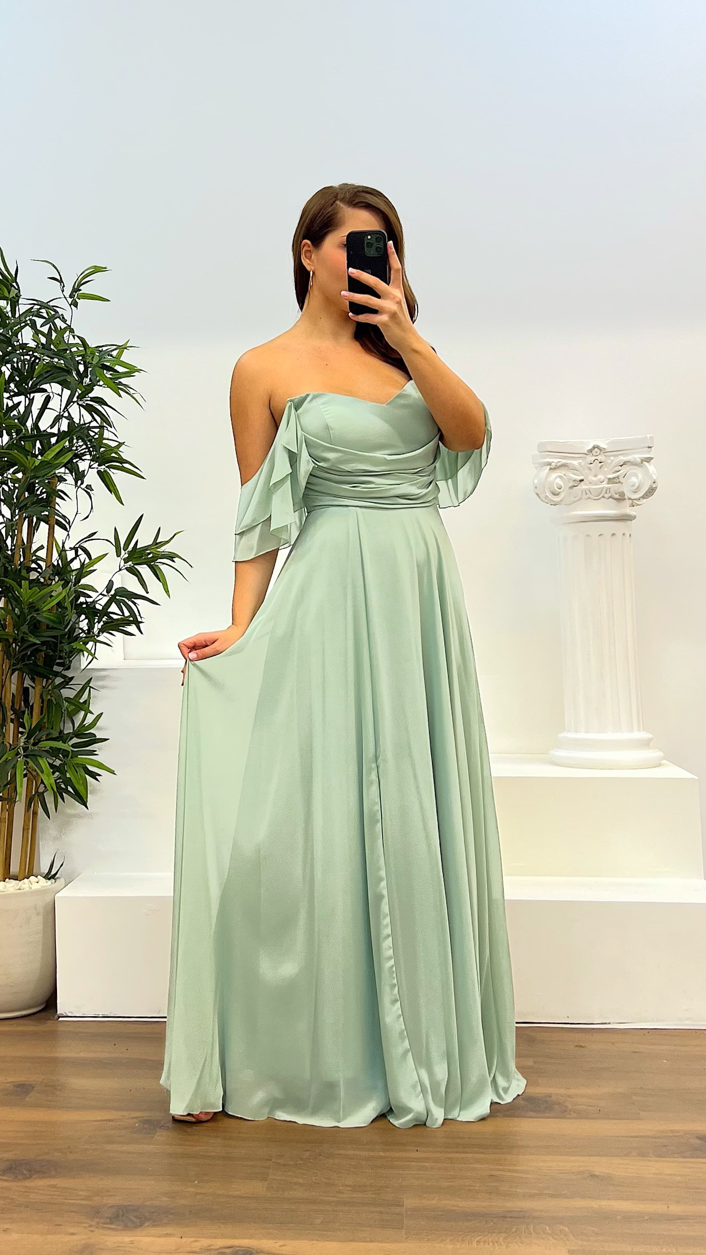 Chest Draped Chiffon Big Benden Evening Dress