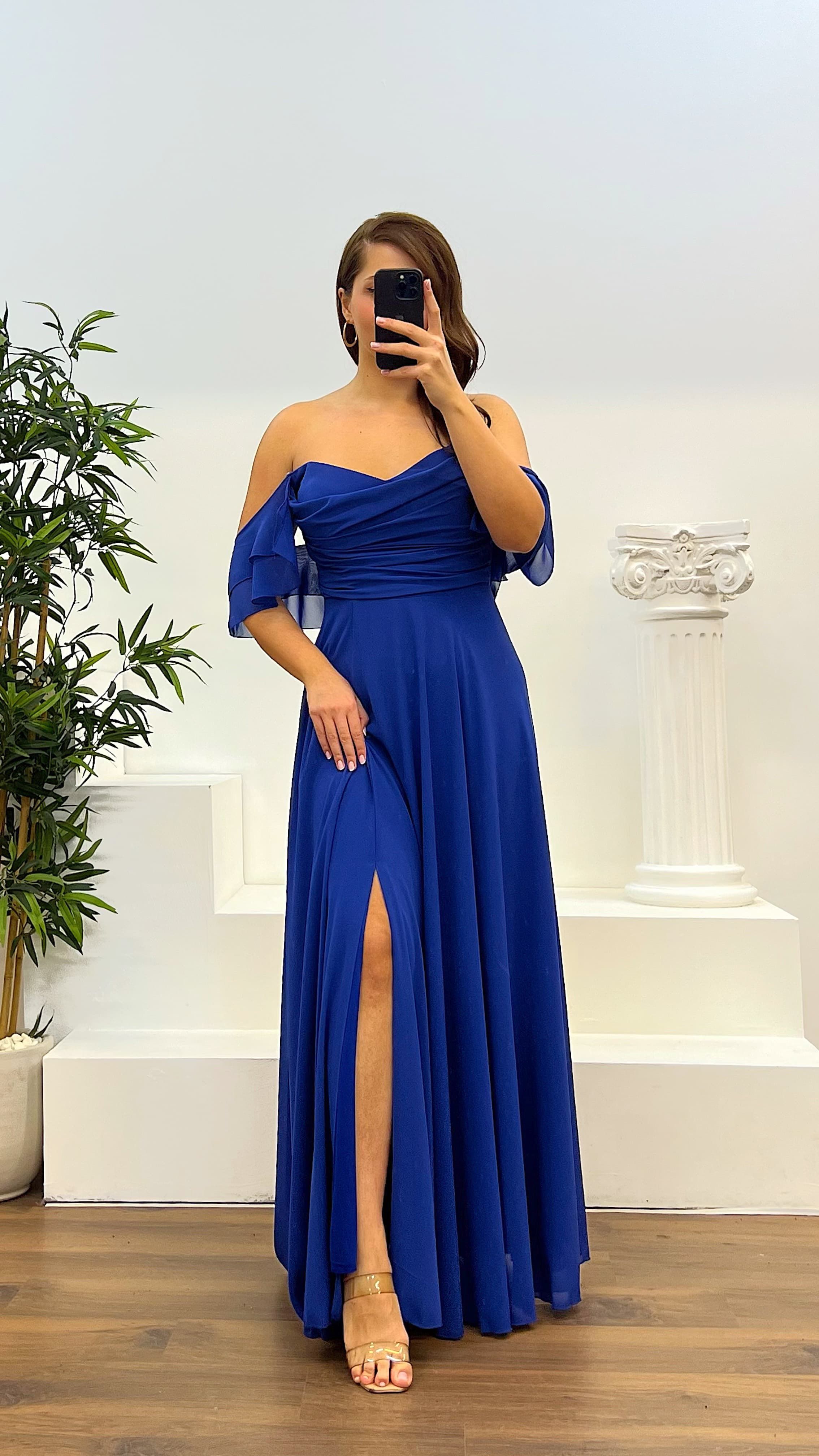 Chest Draped Chiffon Big Benden Evening Dress