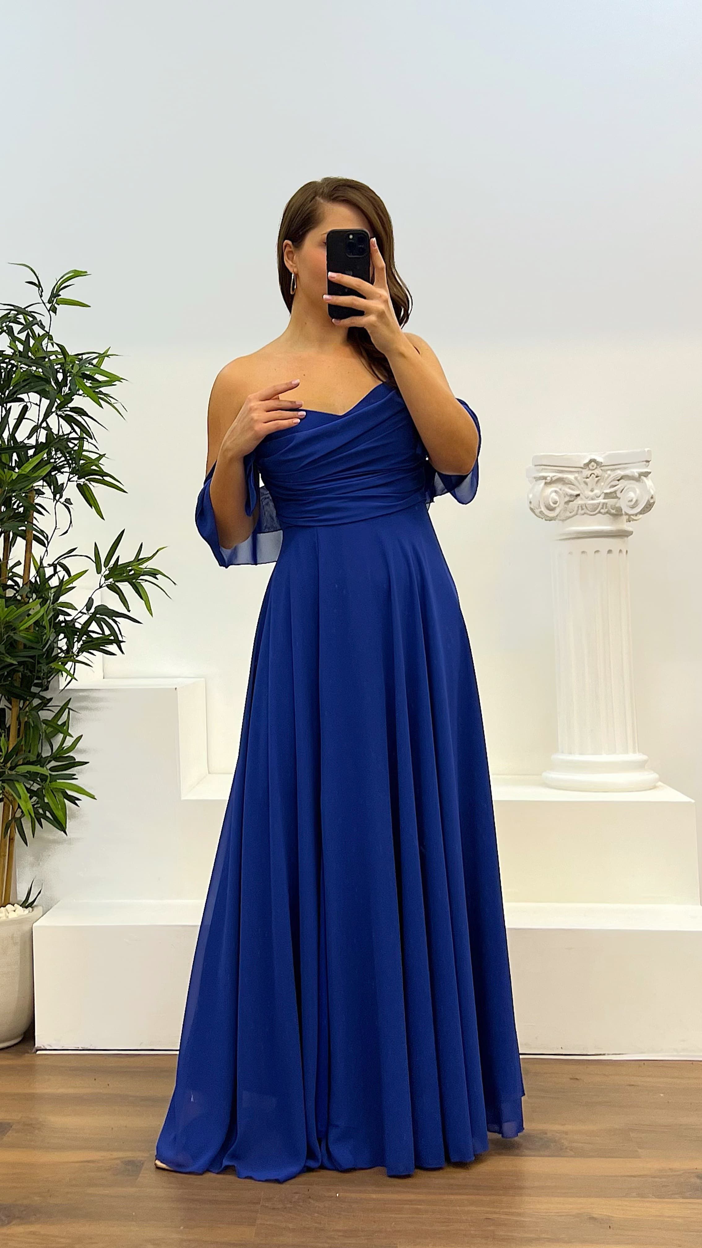 Chest Draped Chiffon Big Benden Evening Dress