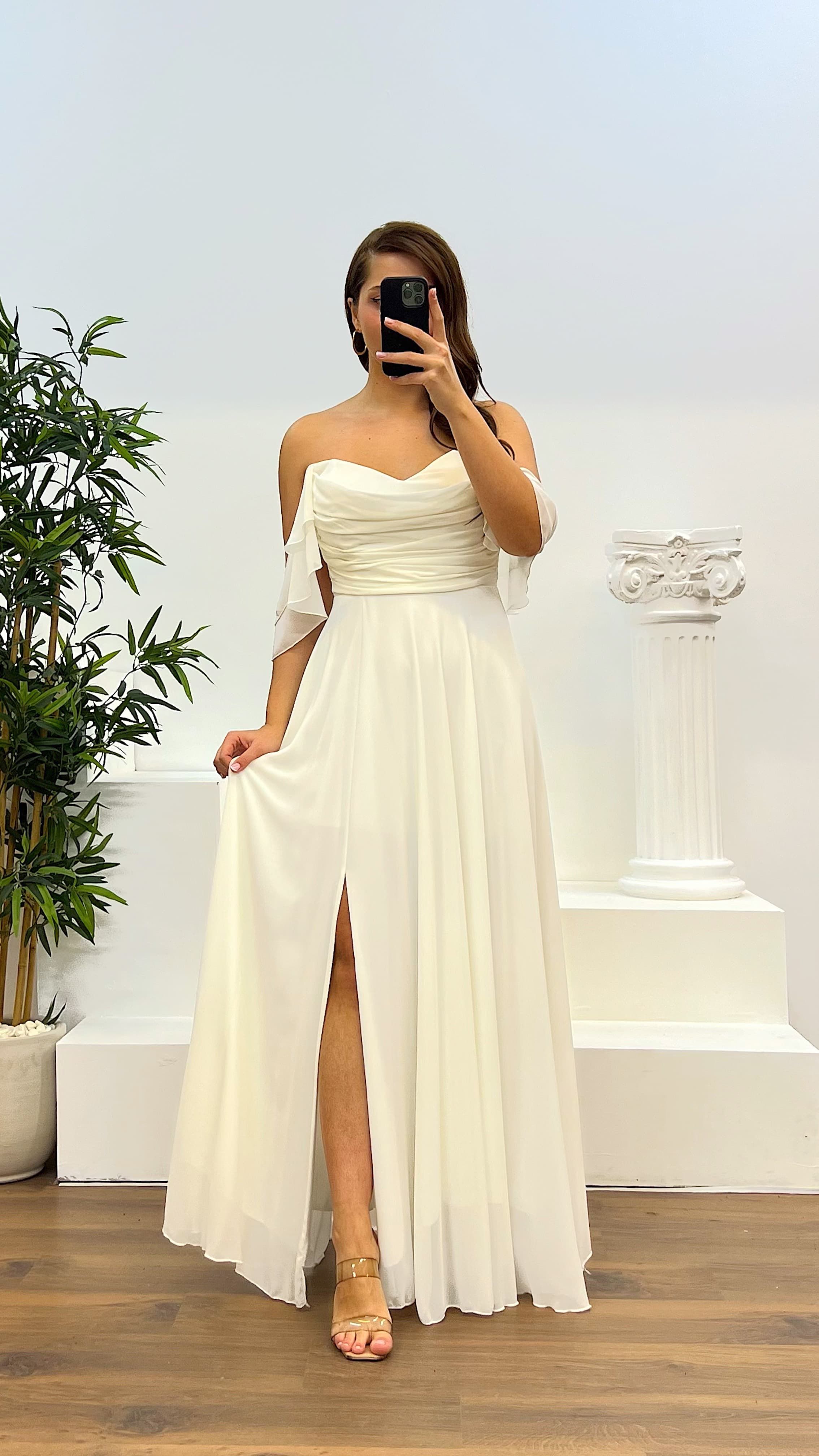 Chest Draped Chiffon Big Benden Evening Dress