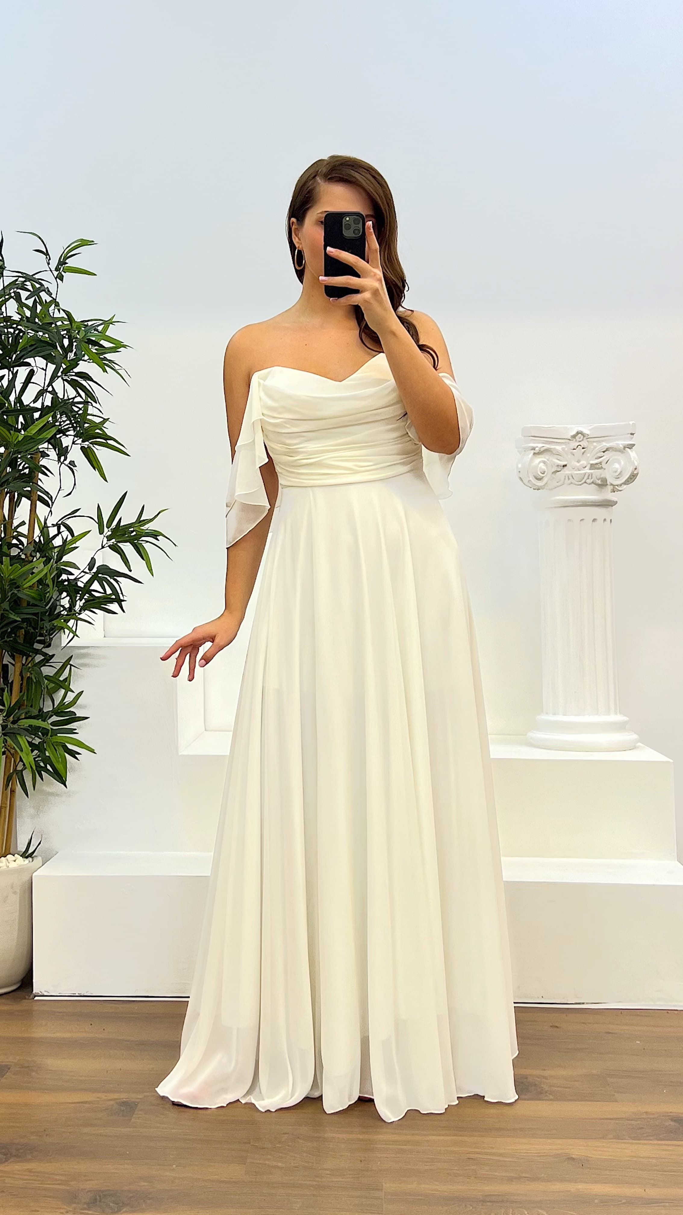 Chest Draped Chiffon Big Benden Evening Dress