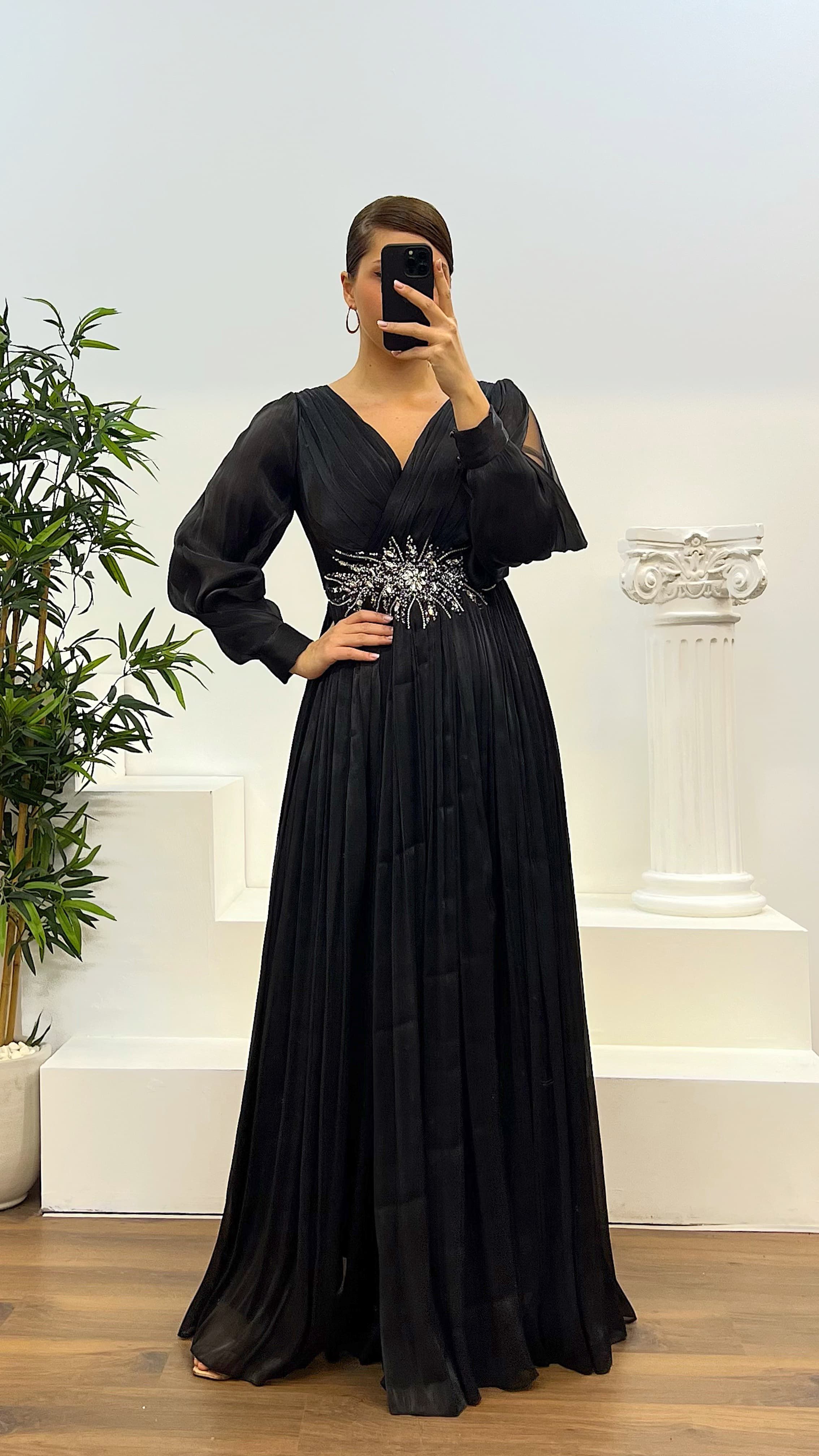 Waist Detail Plus Size Evening Dress