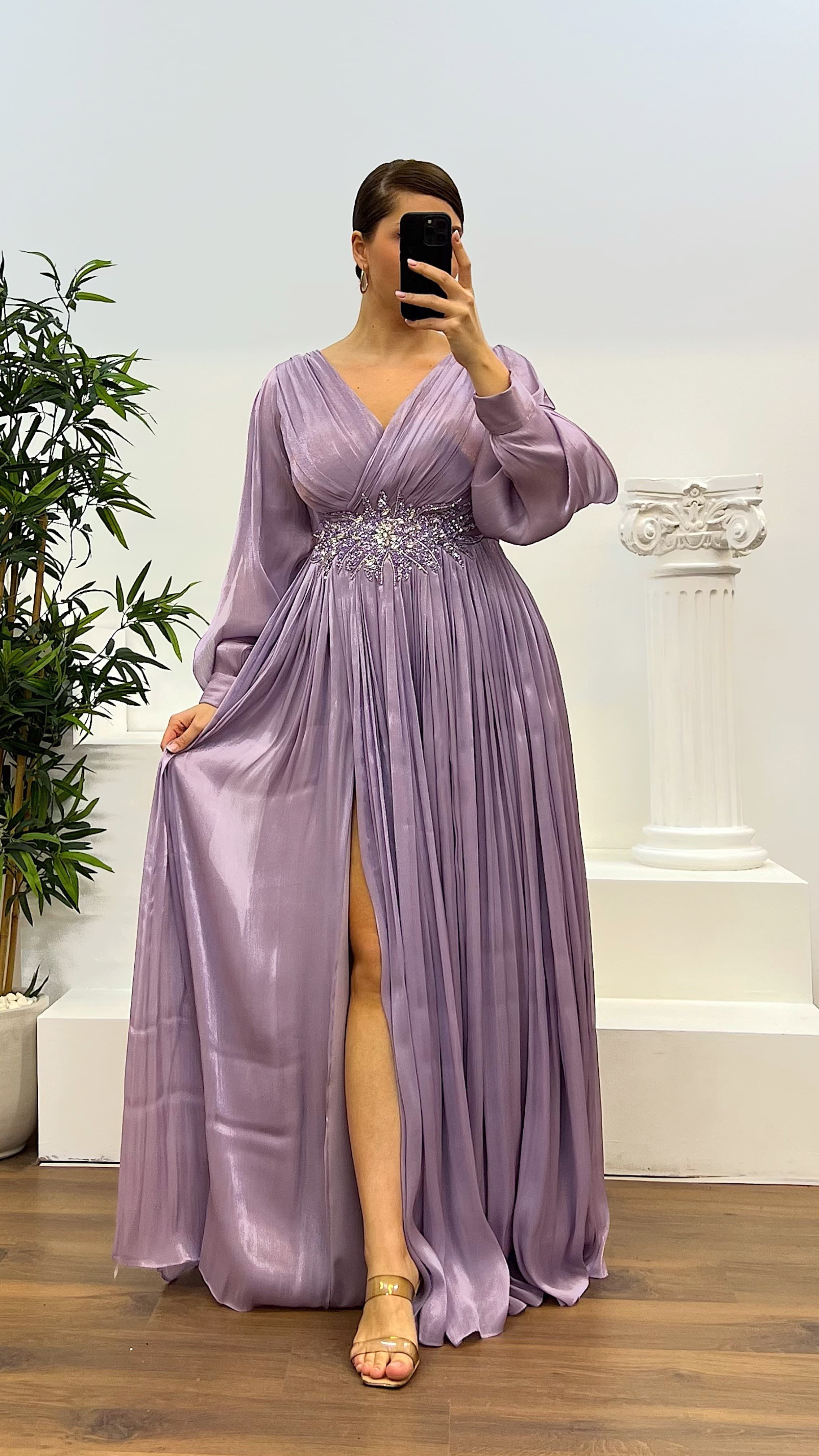 Waist Detail Plus Size Evening Dress