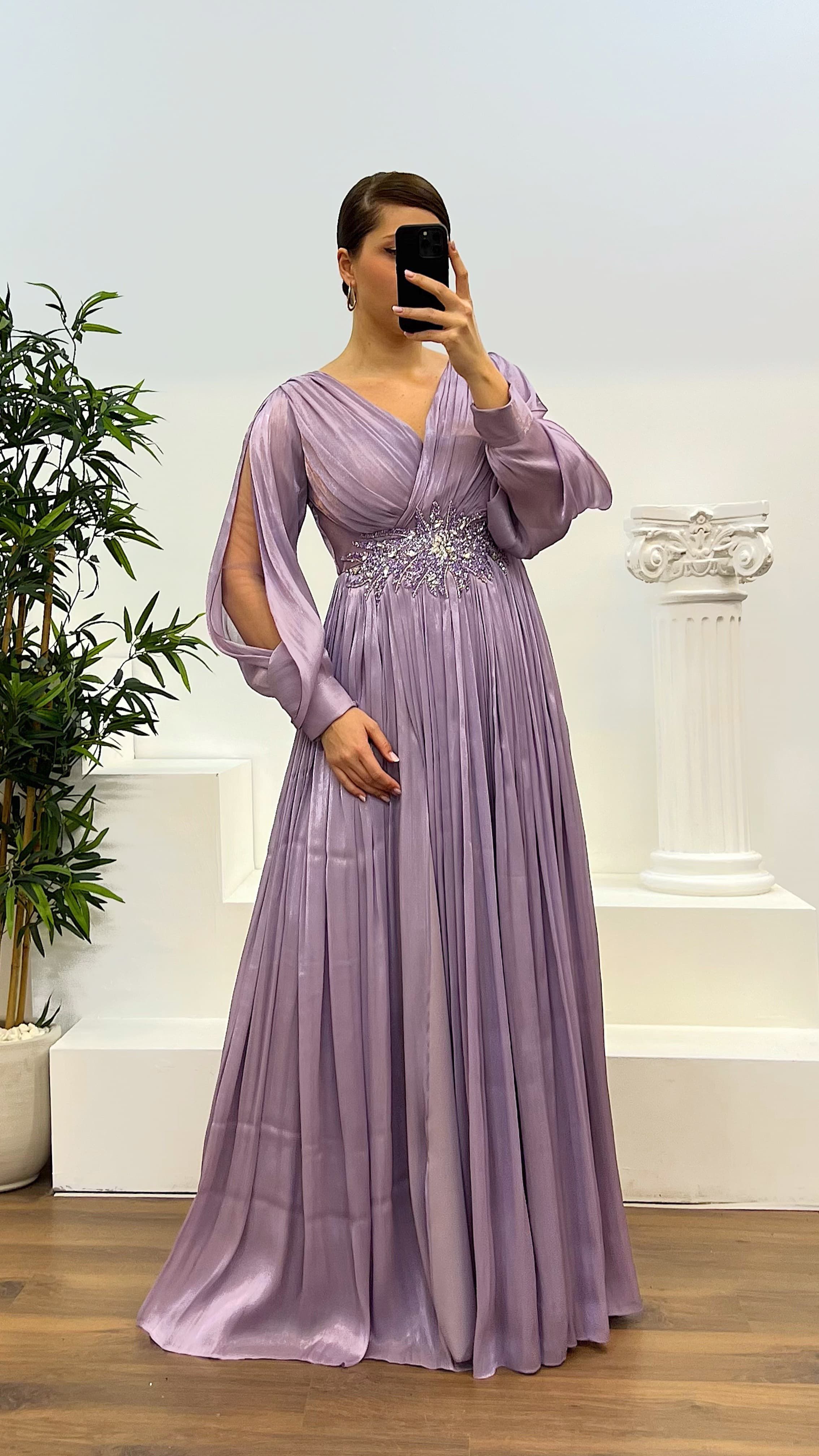 Waist Detail Plus Size Evening Dress