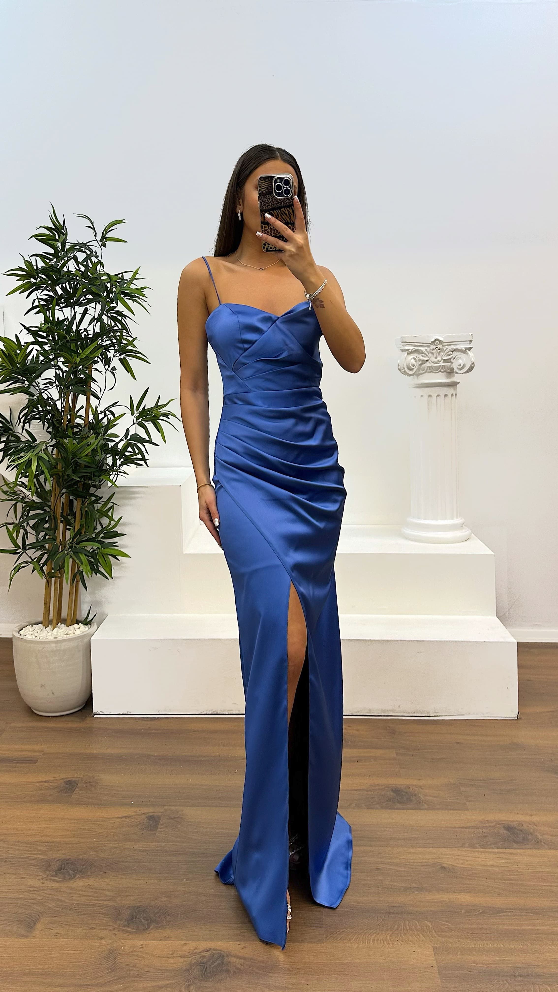 Rope Strap Back Detail Evening Dress