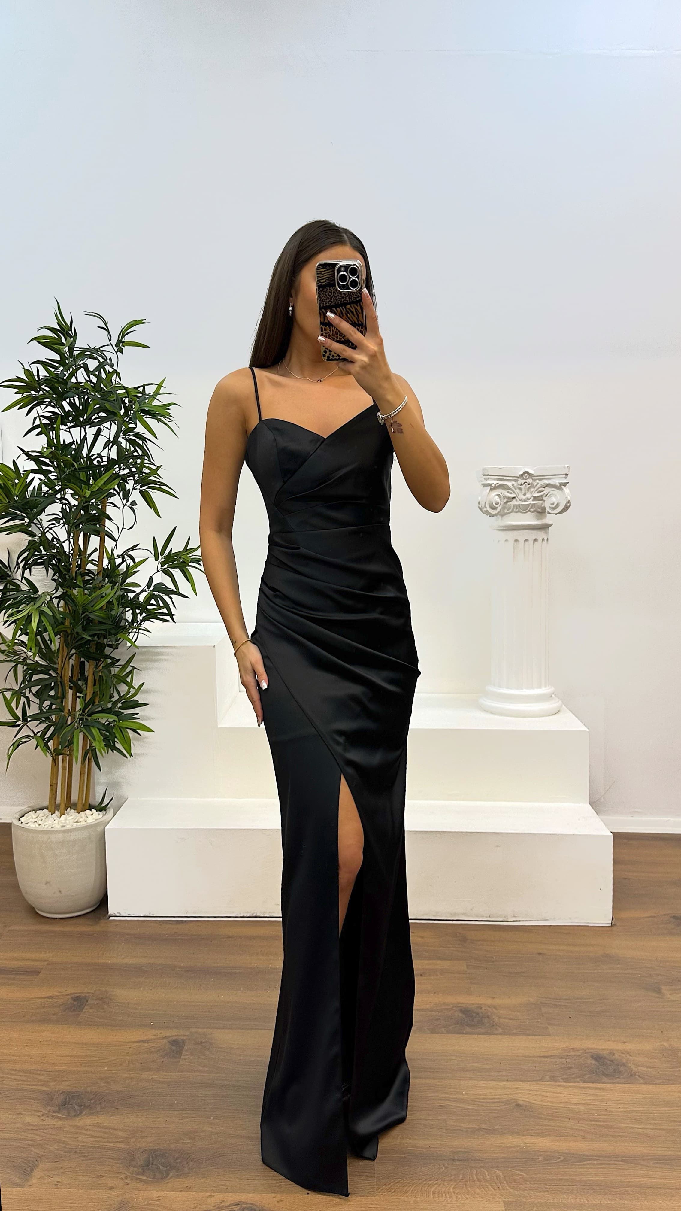Rope Strap Back Detail Evening Dress