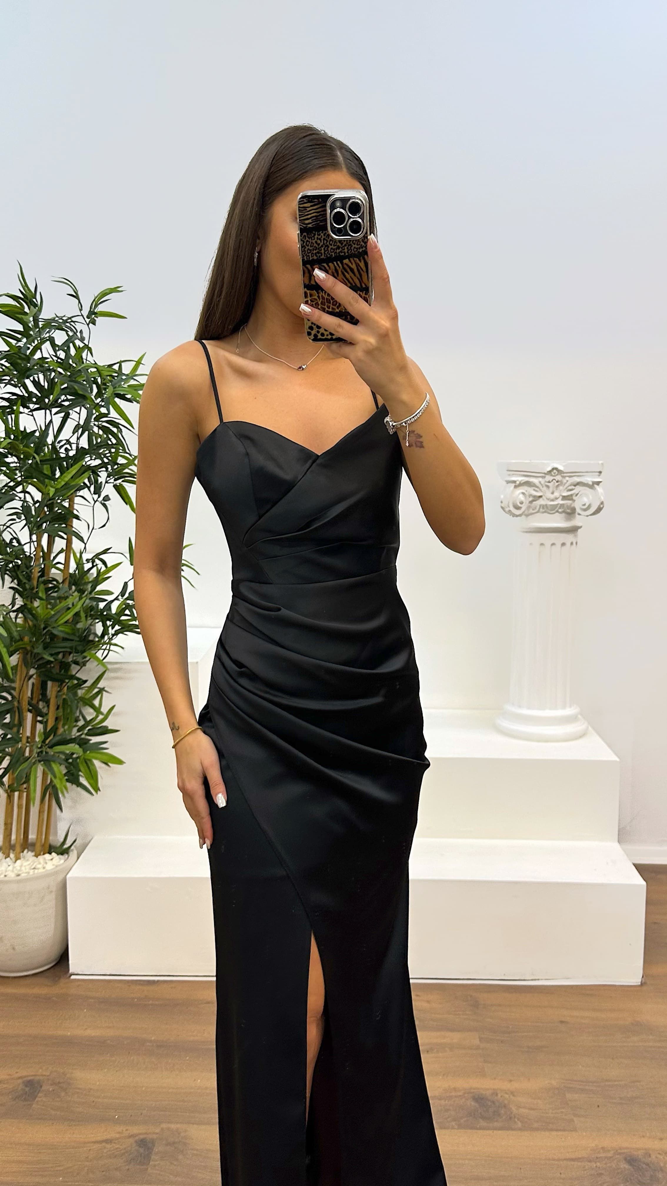 Rope Strap Back Detail Evening Dress