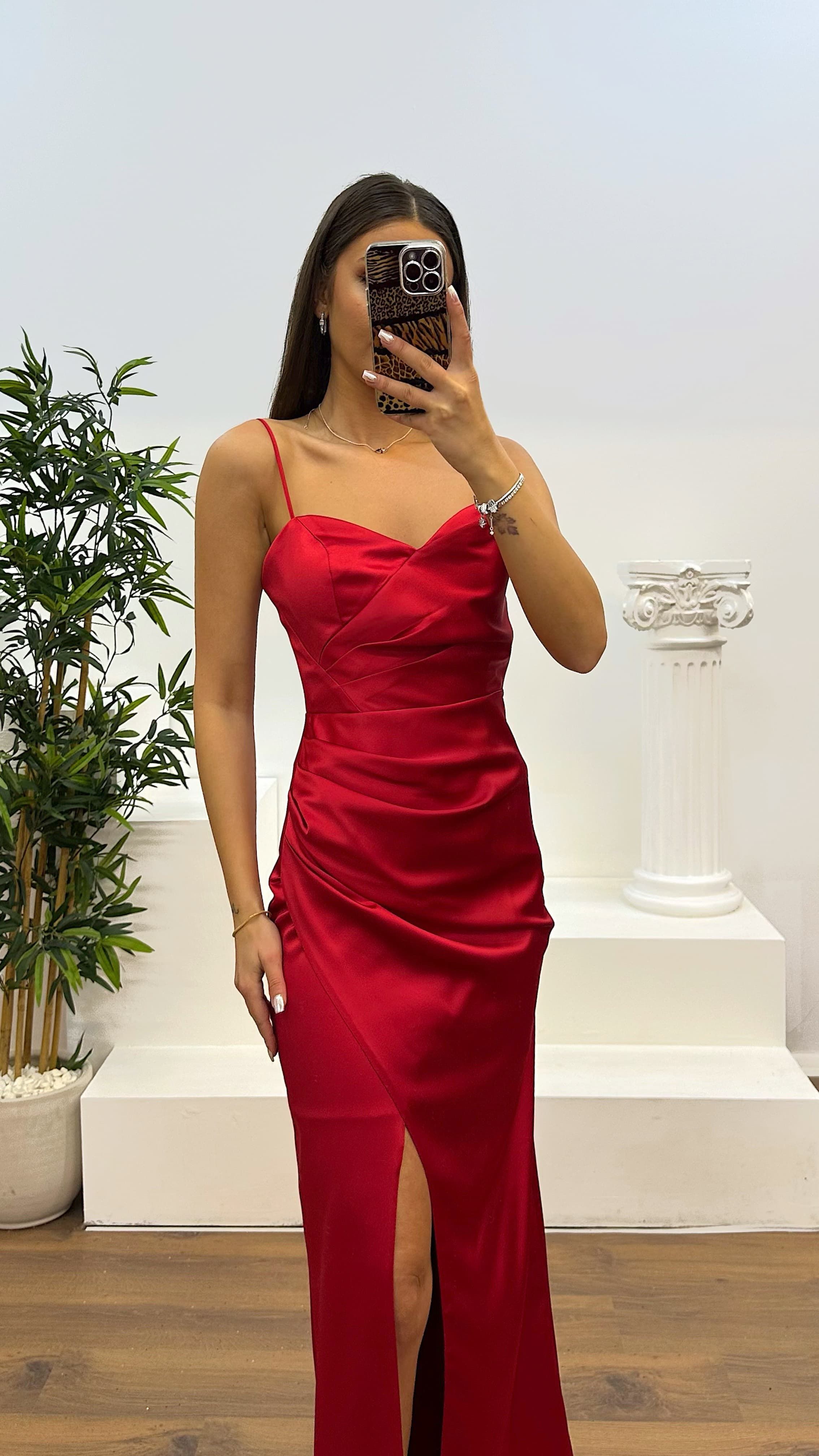 Rope Strap Back Detail Evening Dress