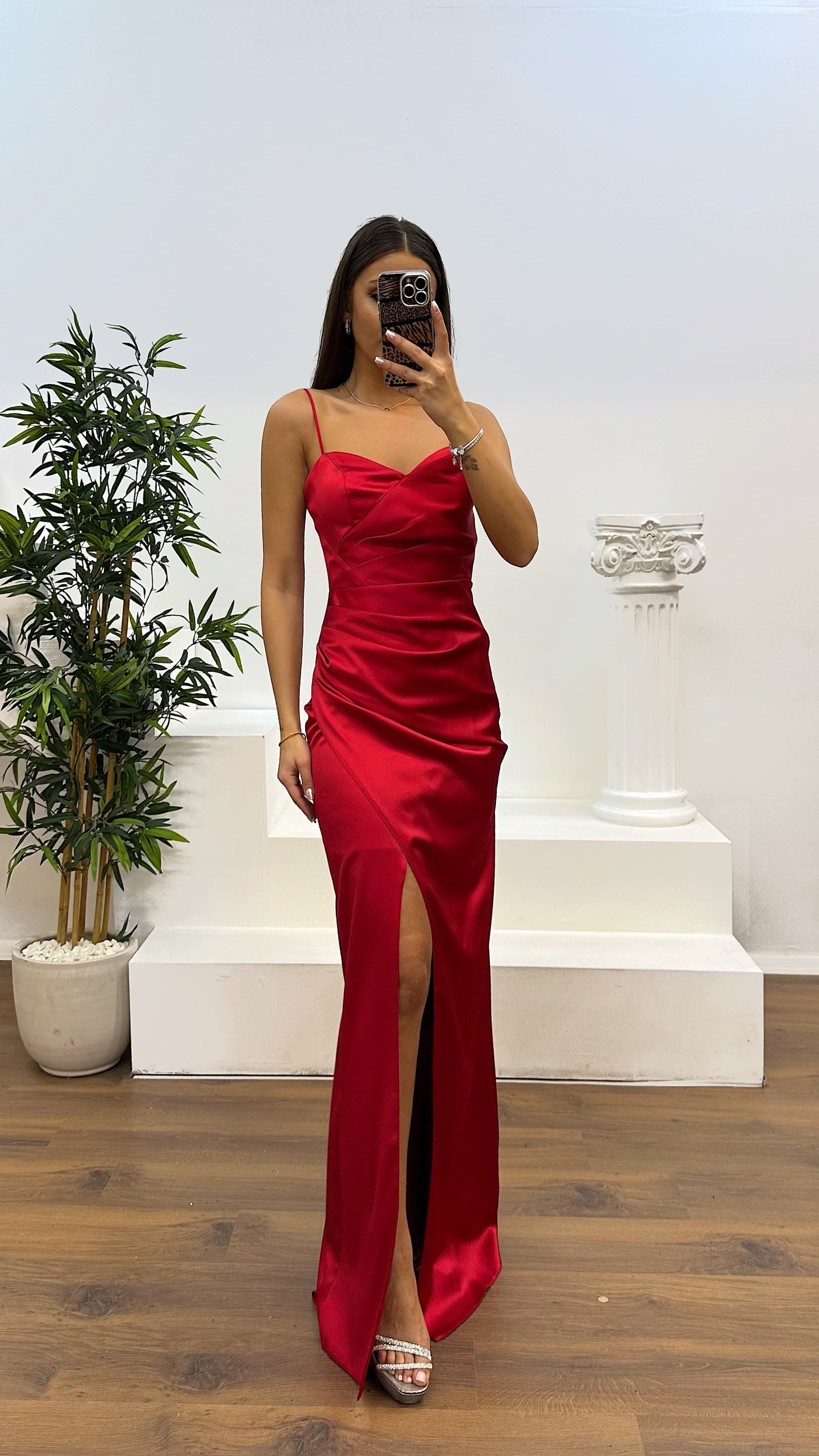 Rope Strap Back Detail Evening Dress