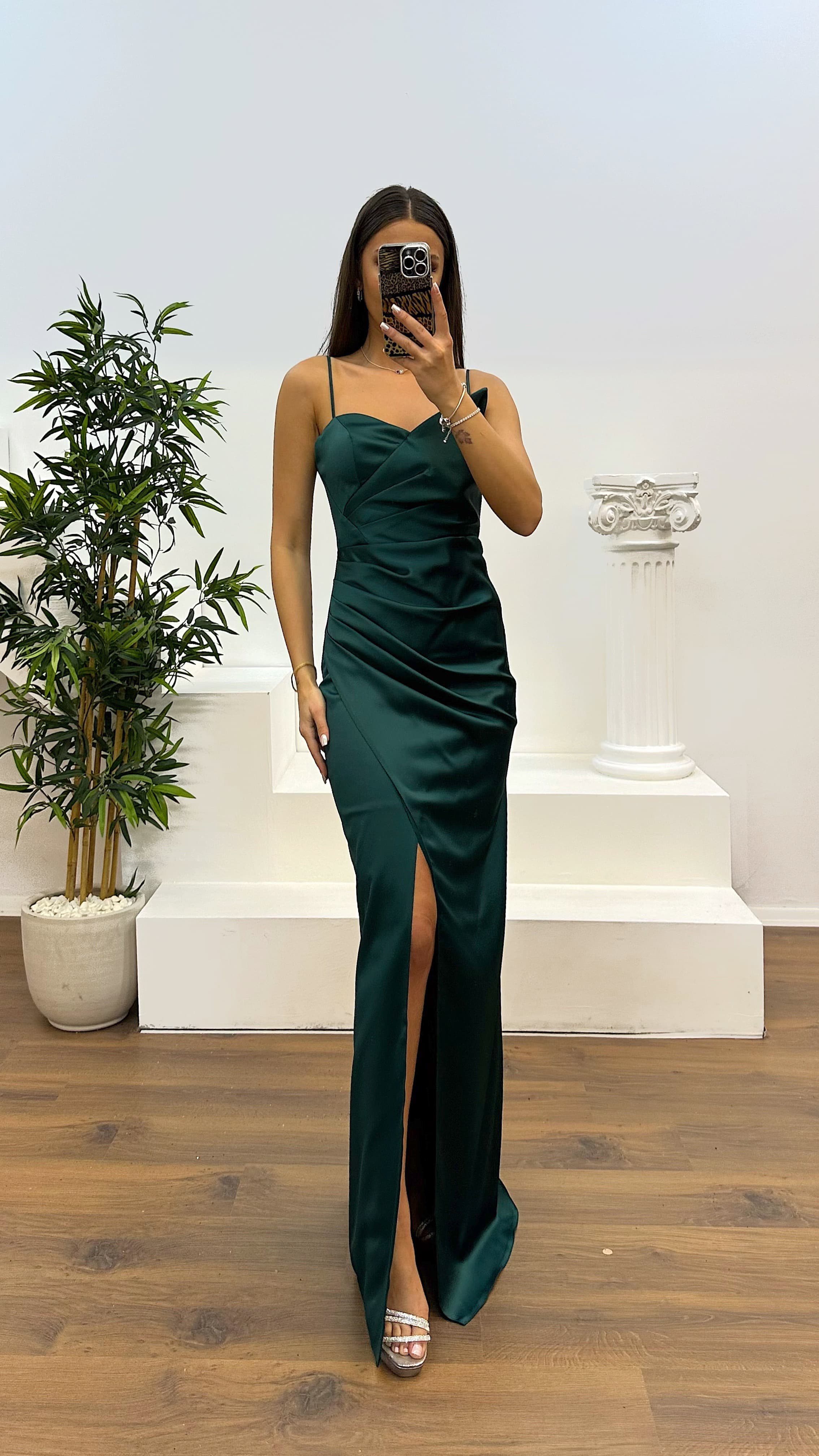 Rope Strap Back Detail Evening Dress