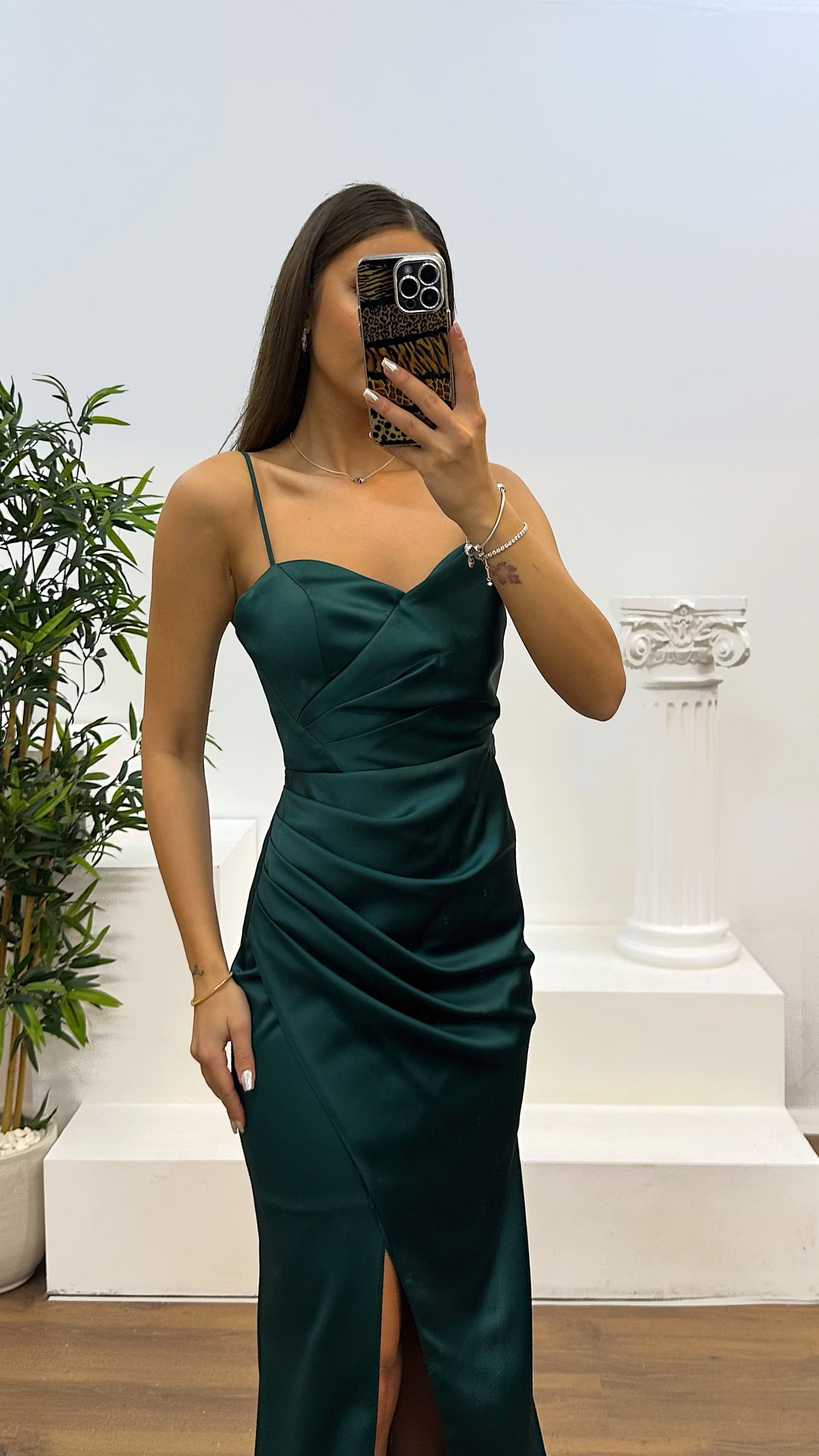 Rope Strap Back Detail Evening Dress