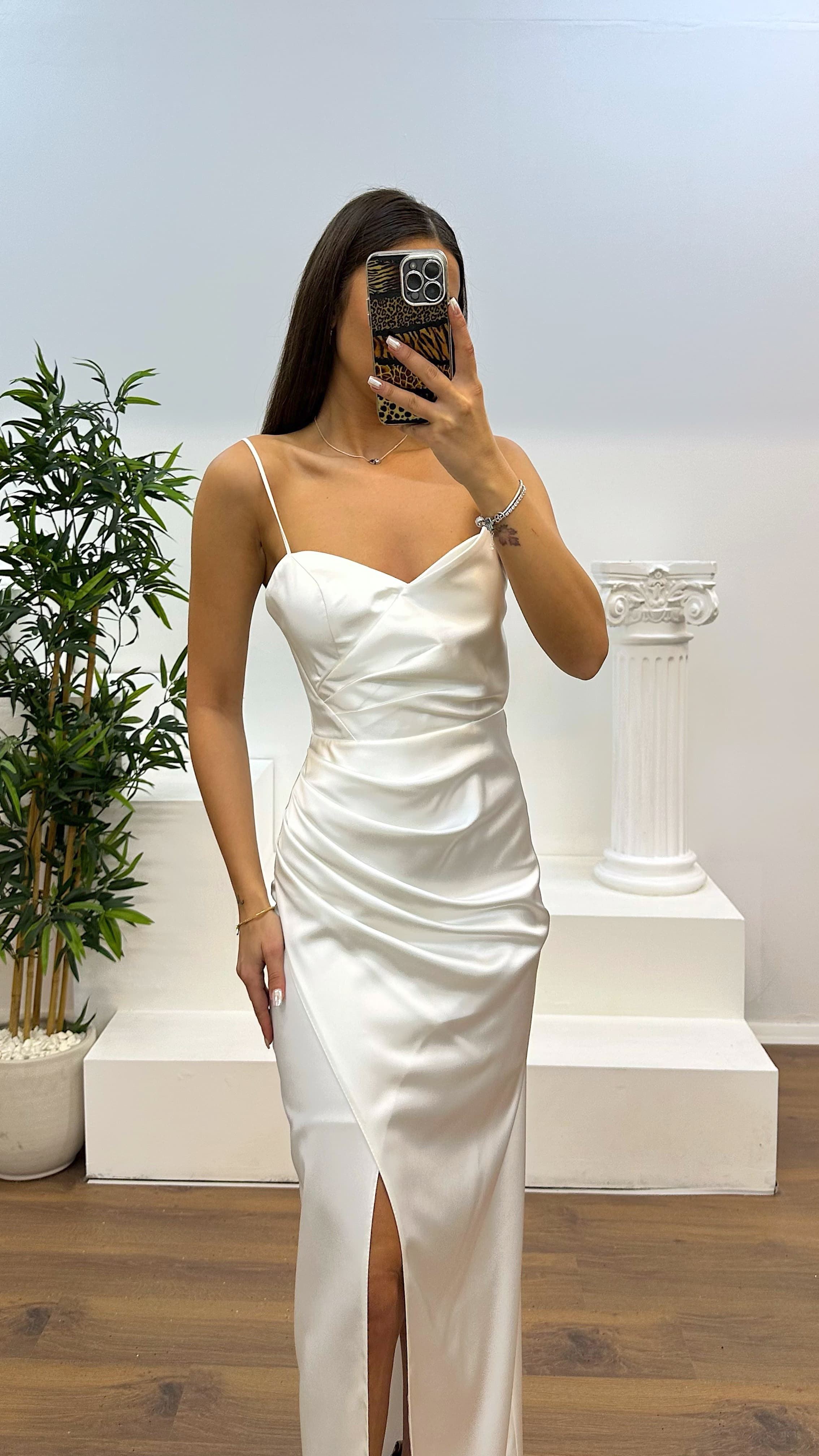 Rope Strap Back Detail Evening Dress