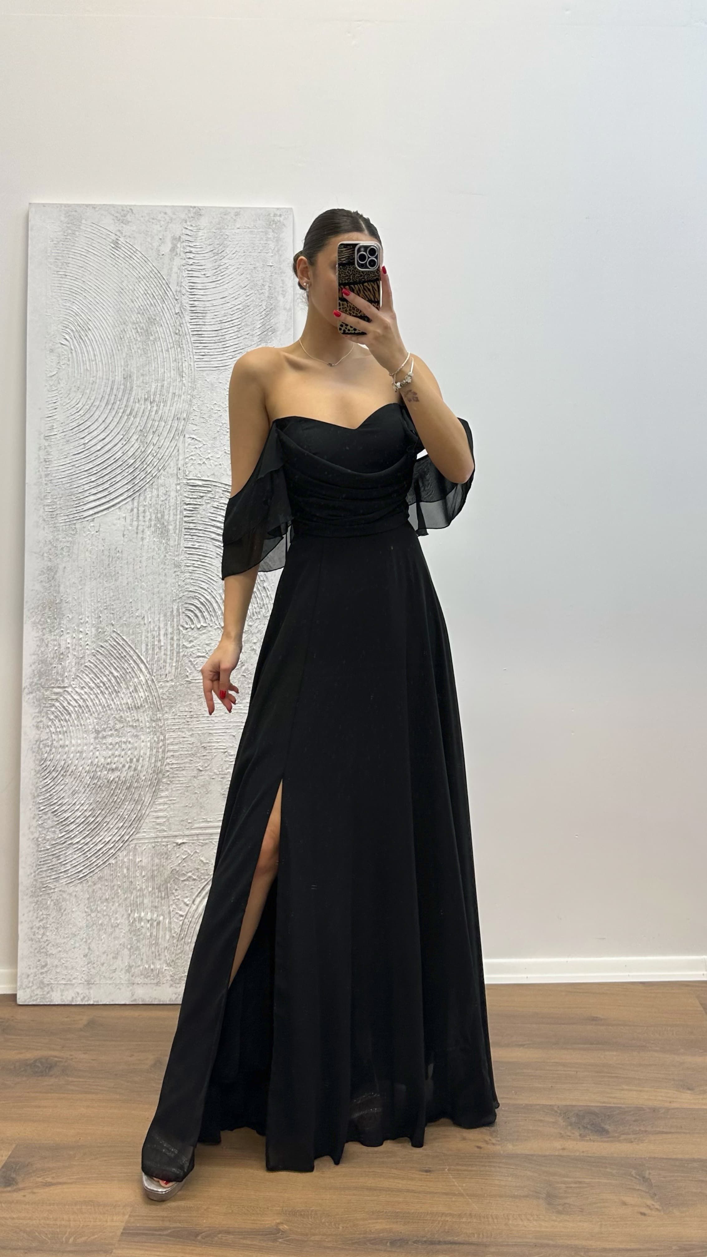 Chest Draped Chiffon Evening Dress