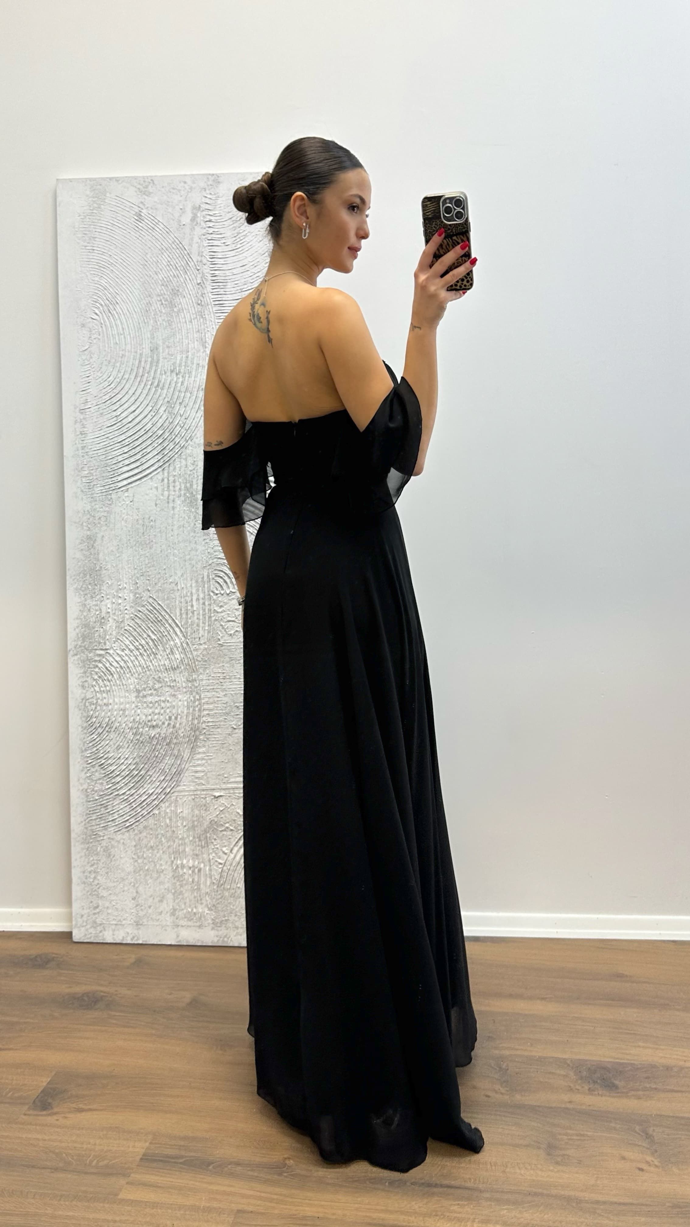 Chest Draped Chiffon Evening Dress