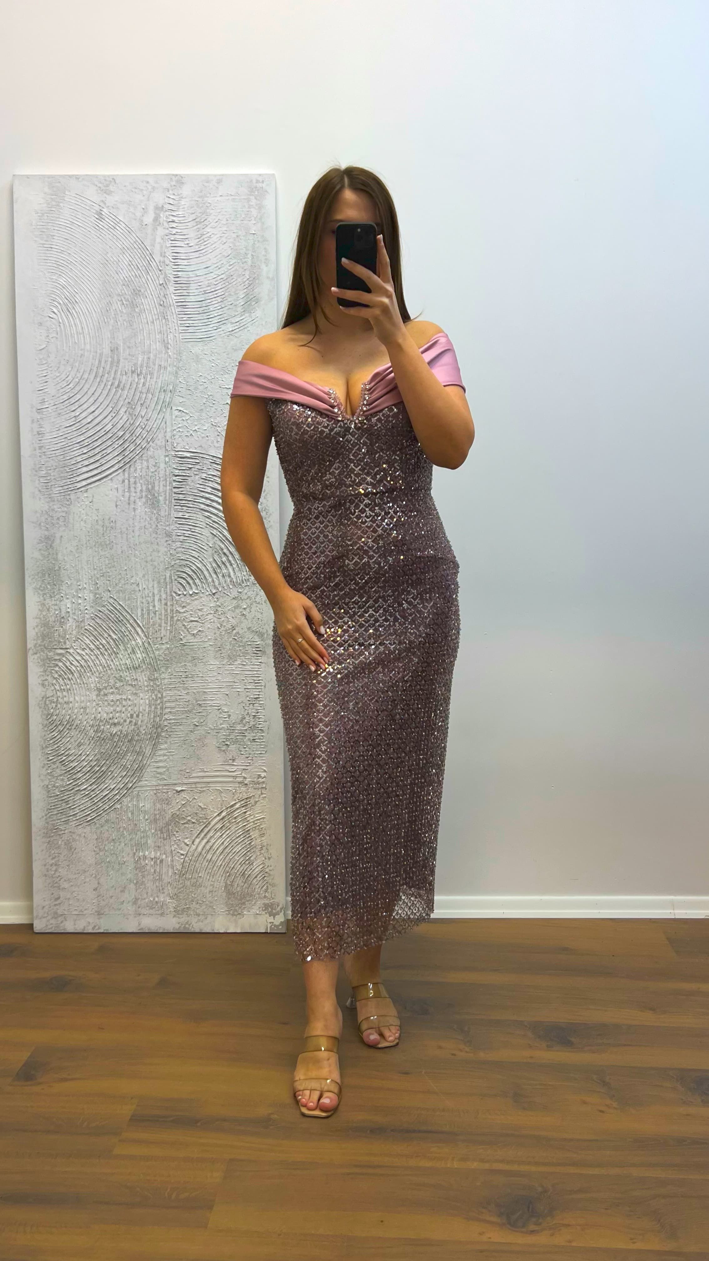 Strapless Embroidered Plus Size Evening Dress