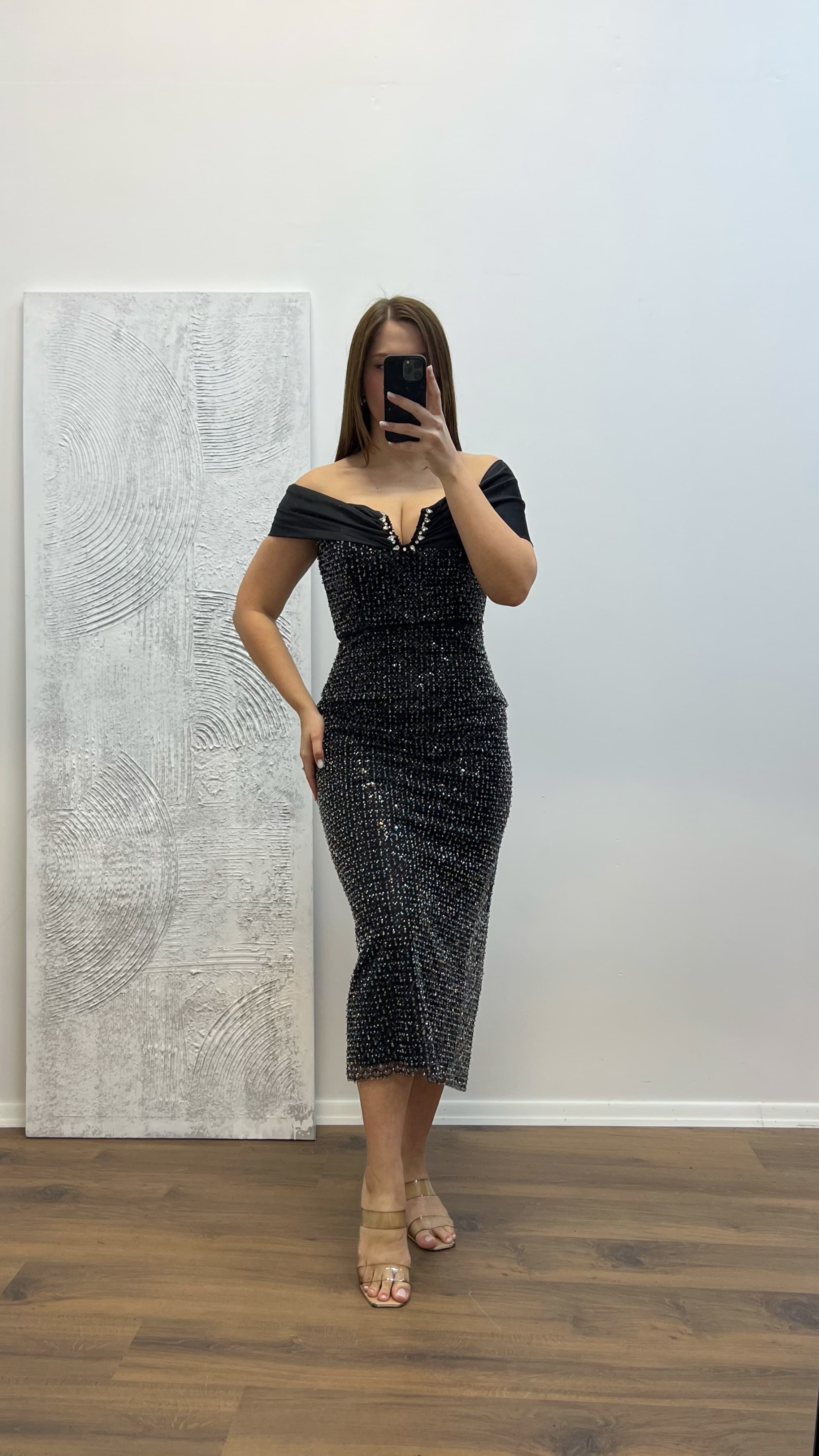 Strapless Embroidered Plus Size Evening Dress